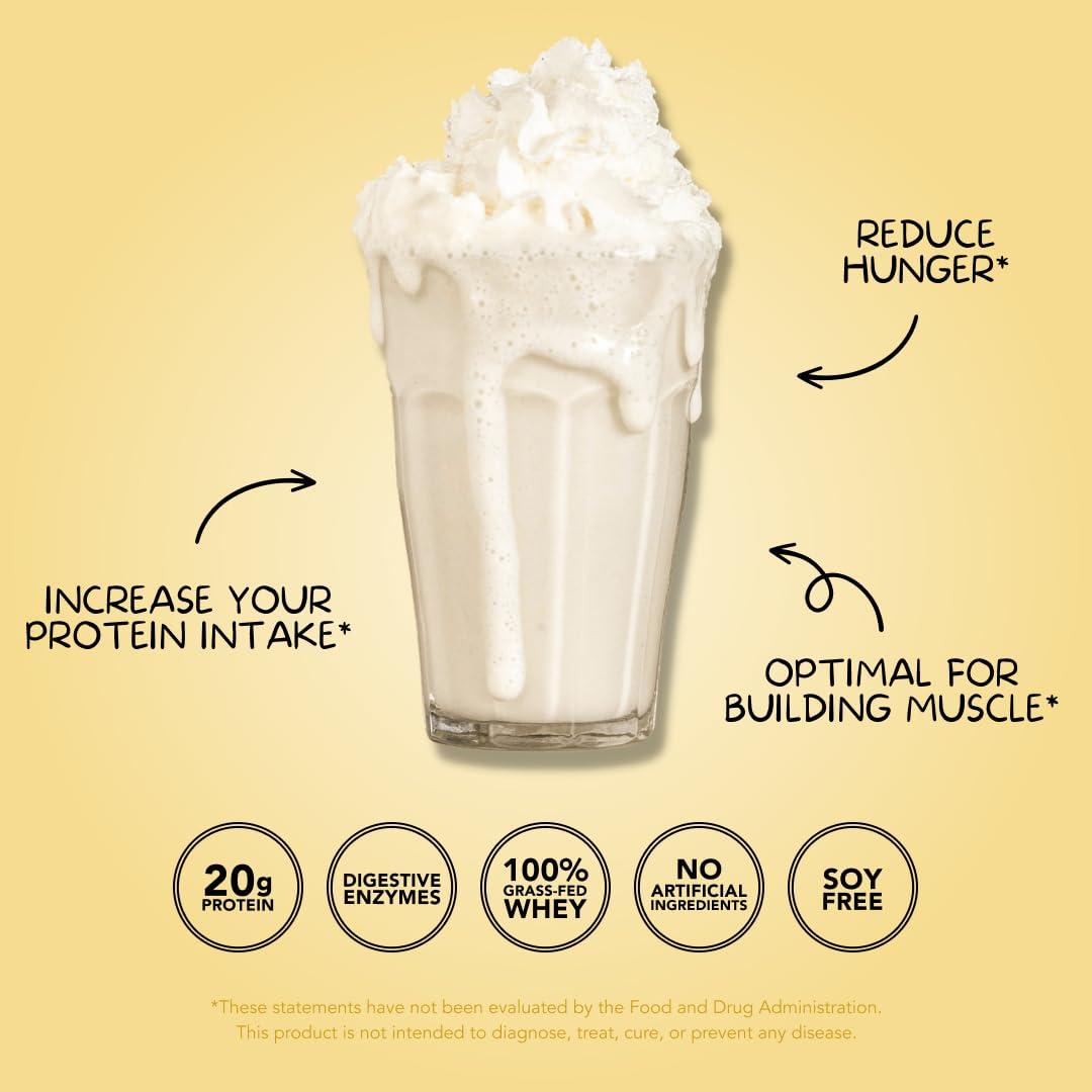 Clean Simple Eats Clean Simple Eats Simply Vanilla Whey Protein Powder, Natural Sweetened and Cold-Processed Whey Protein Powder, 20 Grams of Protein (30 Servings)