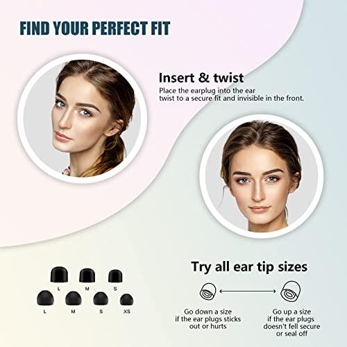 AGICEA Ear Plugs for Noise Reduction, Noise Cancelling Ear Plugs, Hearing Protection Earplugs, Soft and Reusable Ear Plugs for Sleeping, Study or Flights, 14 Silicone and Foam Ear Tips in XS/S/M