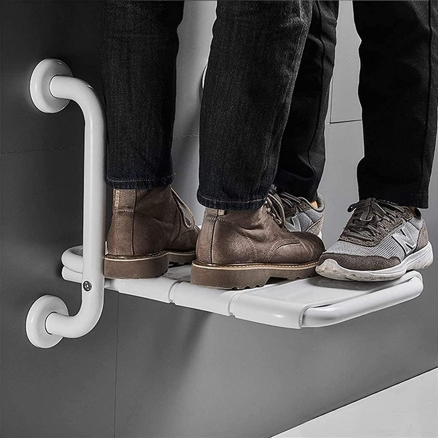 YOODODO YOODODO Foldable Wall Shower Chair, Elderly Disabled ABS Shower Seat Stool Fold-Up Bathroom Chair Wall Mounted Bath Bench Shower Chair