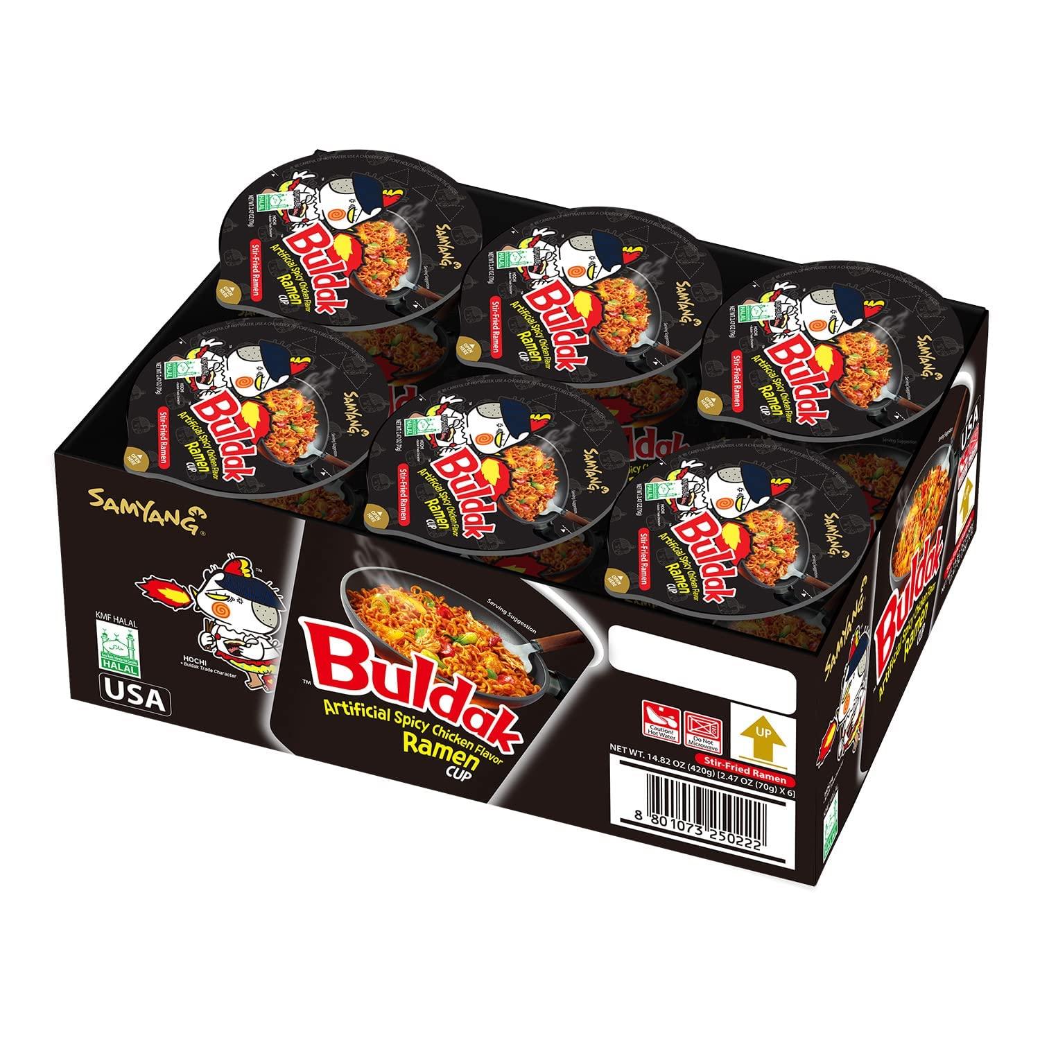 Samyang Samyang Buldak Spicy Hot Chicken Stir-Fried Cup Noodles (Pack of 6)
