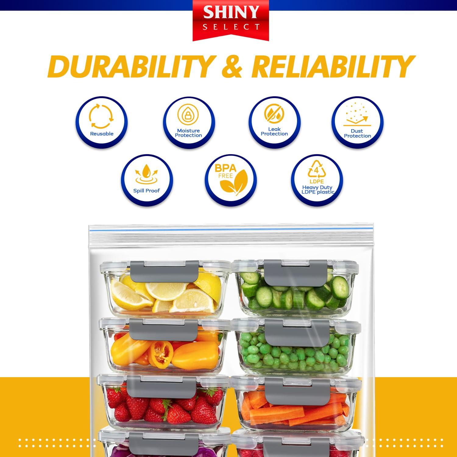 SHINY SELECT Extra Large Plastic Storage Bags With Zipper Top 3 Gallon 16\" x 18\" Jumbo Size Bag Heavy Duty 3 Mil Thick Clear X-Large Big Zip Bags for Food Freezer Clothes Travel Moving (12)