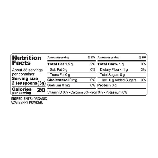 BareOrganics BareOrganics Acai Berry Powder, Superfood Powder, Organic Dietary Supplement, 4 Ounces