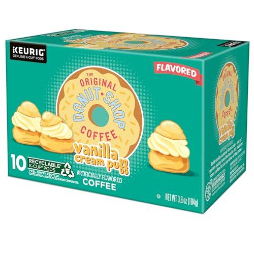 The Original Donut Shop The Original Donut Shop Vanilla Cream Puff Coffee, Keurig Single Serve K-Cup Pods, Medium Roast Coffee, 60 Count, (6 Packs of 10)