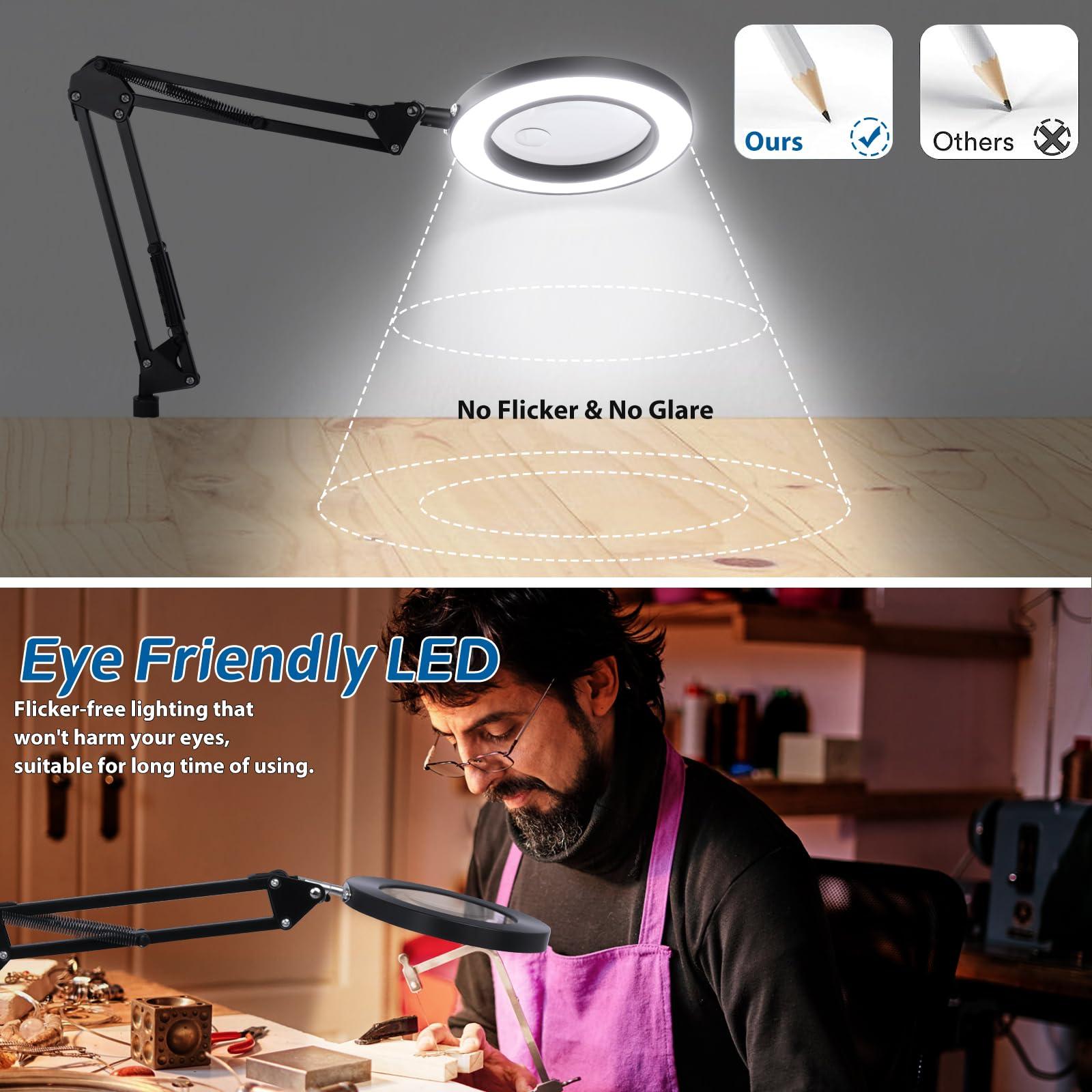 NZQXJXZ NZQXJXZ 10X 20X Large Floor Magnifying Glass with Light and Stand, 72 LED Floor Magnifying Lamp, Floor Magnifiers for Reading, Sewing, Crafts, Close Work