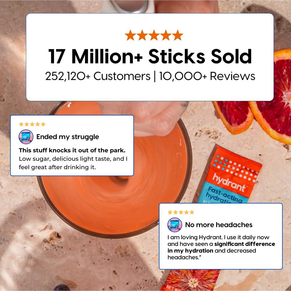 HYDRANT HYDRANT Blood Orange Rapid Hydration Drink Mix, 3.1 OZ