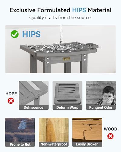 YEFU Elderly Shower Chair for Inside Shower: Shower Stool Waterproof Plastic Grey Small for Shaving Legs Bathtub Small Spaces - Shower Bench Seat for Adults Seniors Disabled