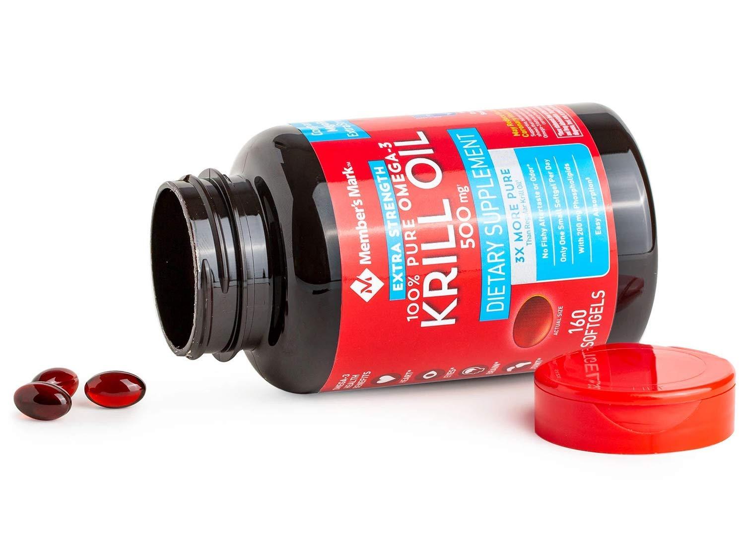 Members Mark Member's Mark Extra-Strength Antarctic Pure Omega-3 Krill Oil 500 mg 160 ct