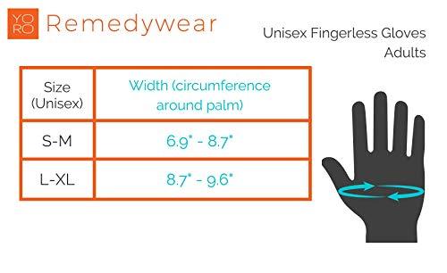YoRo Naturals YoRo Naturals, RemedyWear Fingerless Moisturizing Gloves for Relief from Eczema and Inflammation with Tencel and Zinc Gloves for Adult(Black,L-XL)