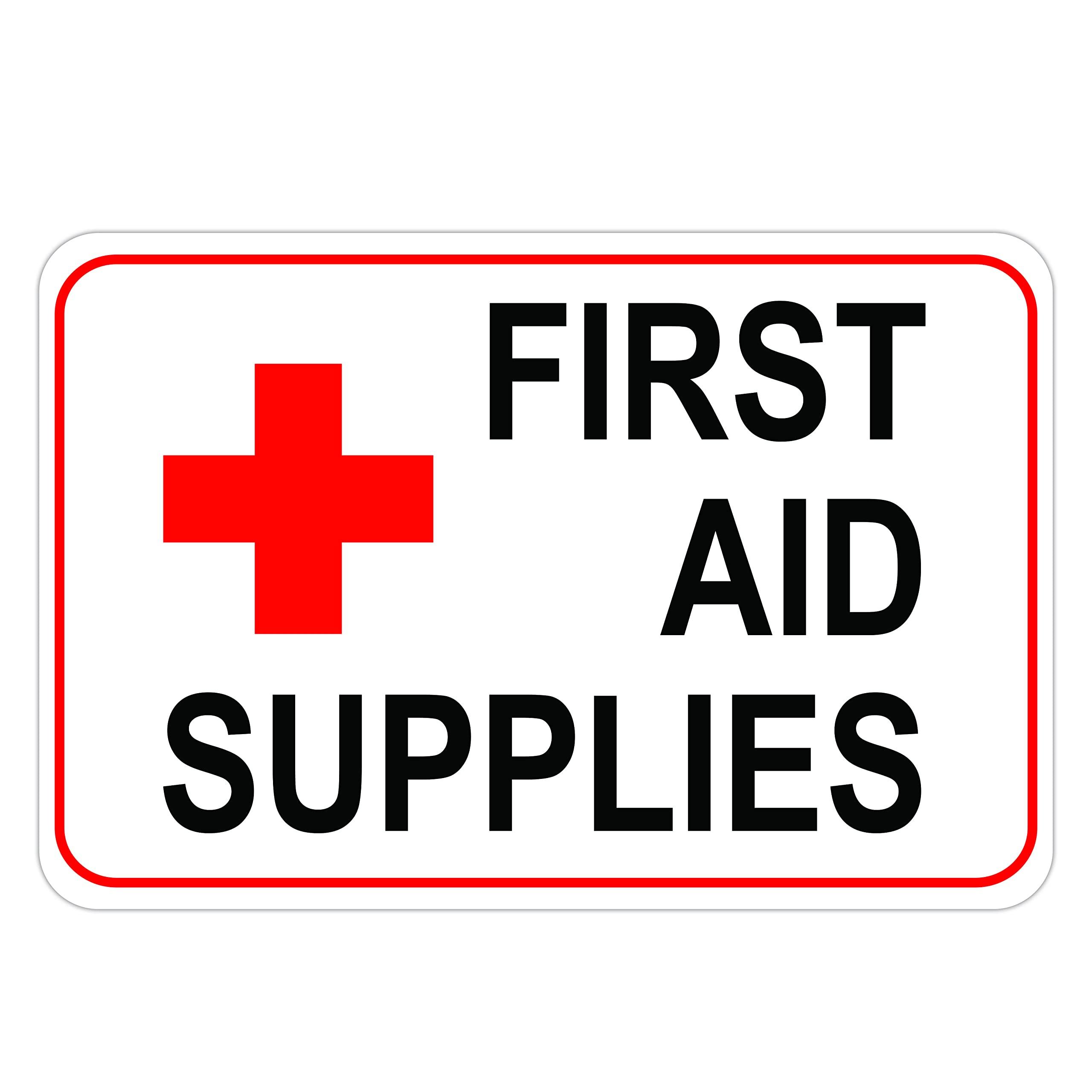 American Sign Letters First Aid Supplies Aluminum Sign - Metal Signs, Safety Sign, First aid Sign, First Aid Supplies Sign, Aluminum Signs (12 x 18 Inches Laminated)
