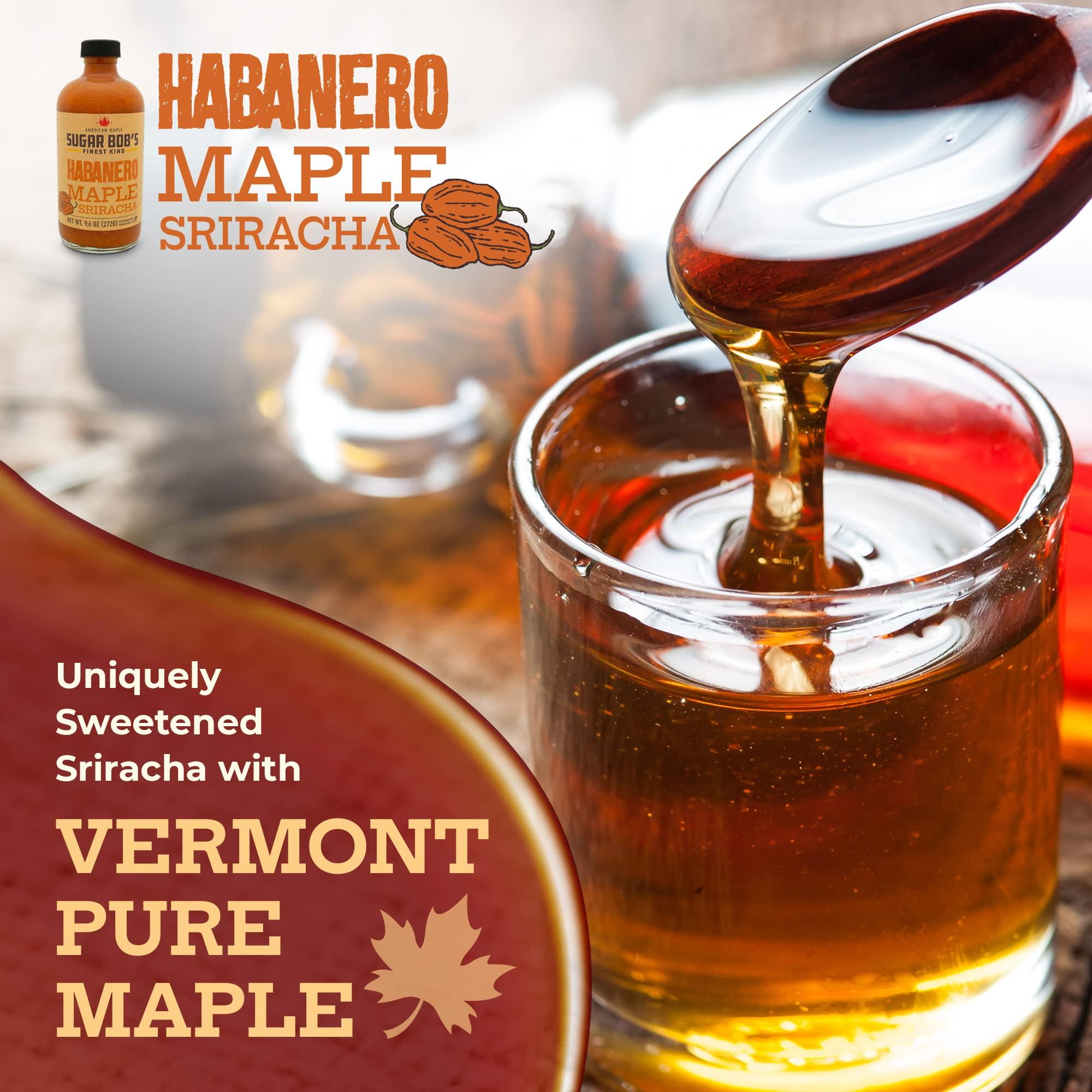 Sugar Bob's Finest Kind Sugar Bob\'s Finest Kind, Habanero Maple Sriracha Hot Sauce, Very Hot Sauce with Garlic, Bell and Habanero Peppers, Net Weight 9.6 oz