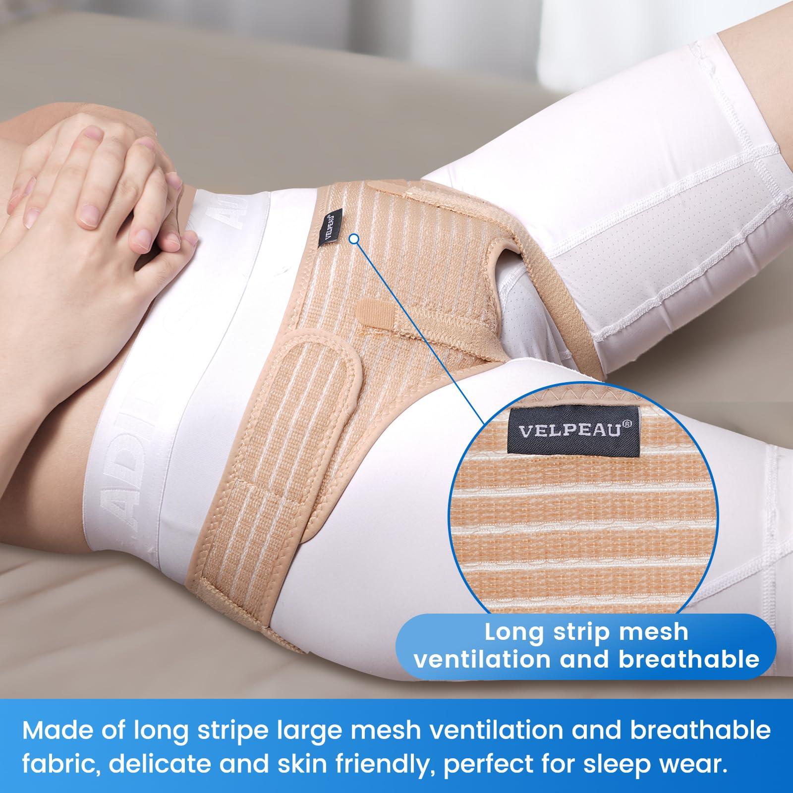 Velpeau VELPEAU Hernia Belt for Men & Women - Bilateral/Double Inguinal, Groin Hernia Support Truss Underwear Briefs, Pain Relief Recovery Adjustable Strap with 2 Removable Medical Compression Pads (Khaki, S)