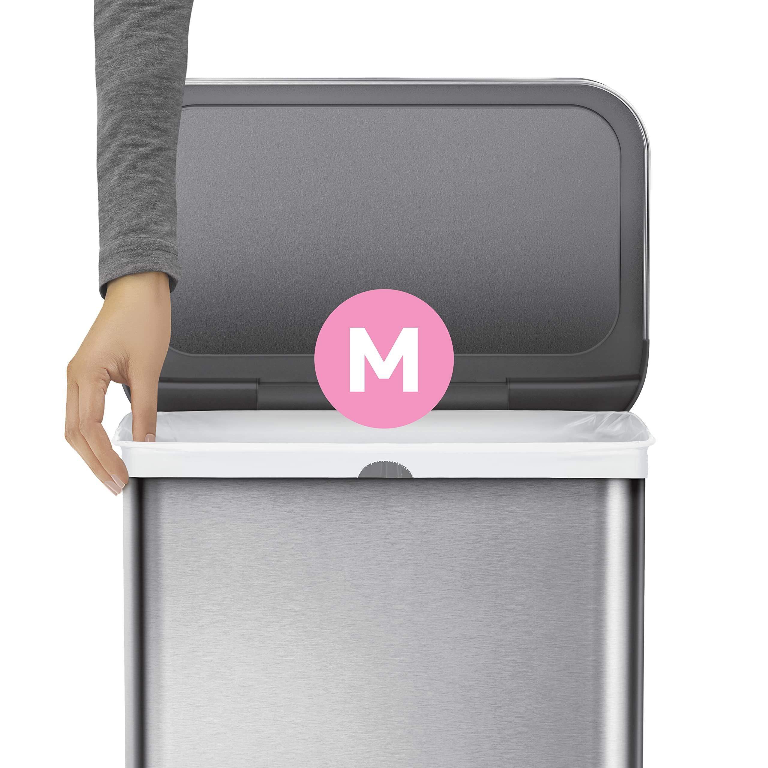 simplehuman simplehuman Code M 100 Count, Genuine Custom Fit Liners, Drawstring Trash Bags in Dispenser Packs, 45 Liter / 11.9 Gallon, White