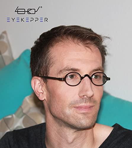 Eyekepper Eyekepper Small Oval Round Reading Glasses Vintage Mini Reader Eyeglasses for Men Women Reading with Spring Hinges Grey Frame +3.00