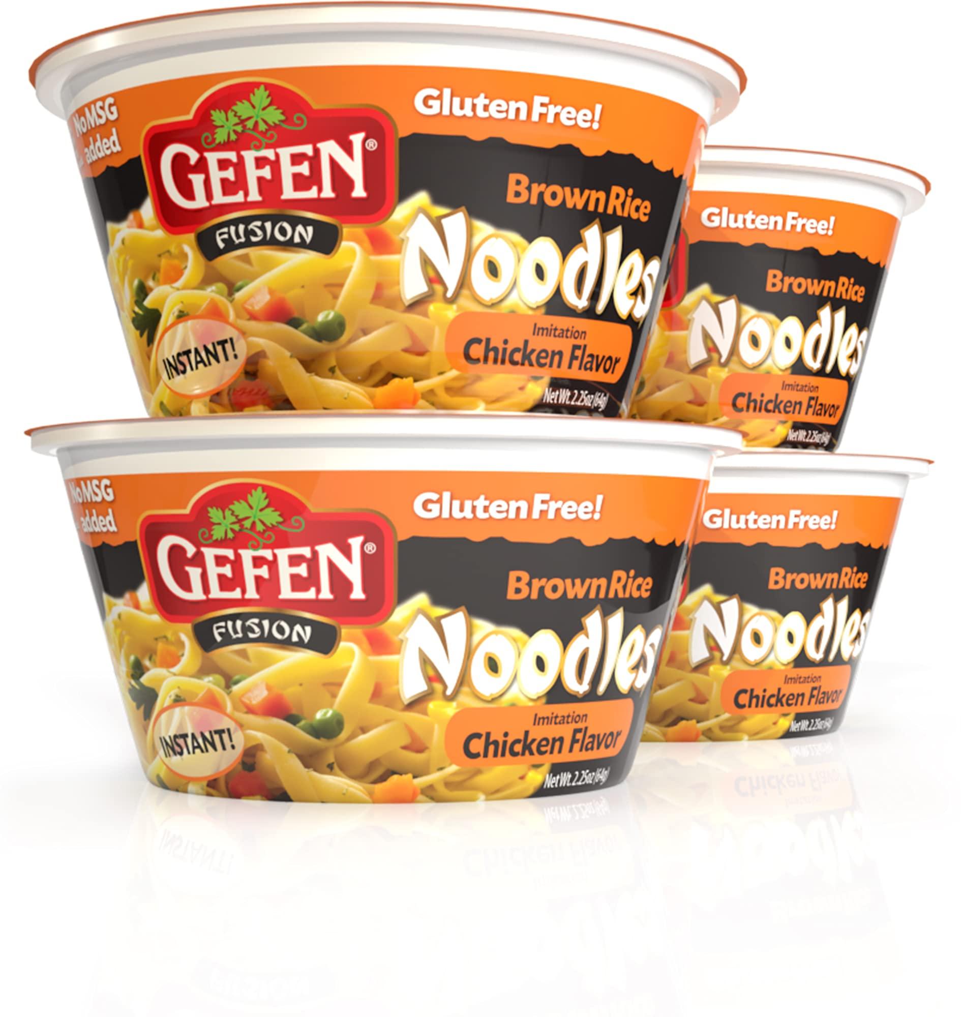 Gefen Gefen Brown Rice Gluten Free Instant Noodle Soup, Chicken Flavor 2.25oz (4 Pack) | No MSG Added, Ready In Minutes!