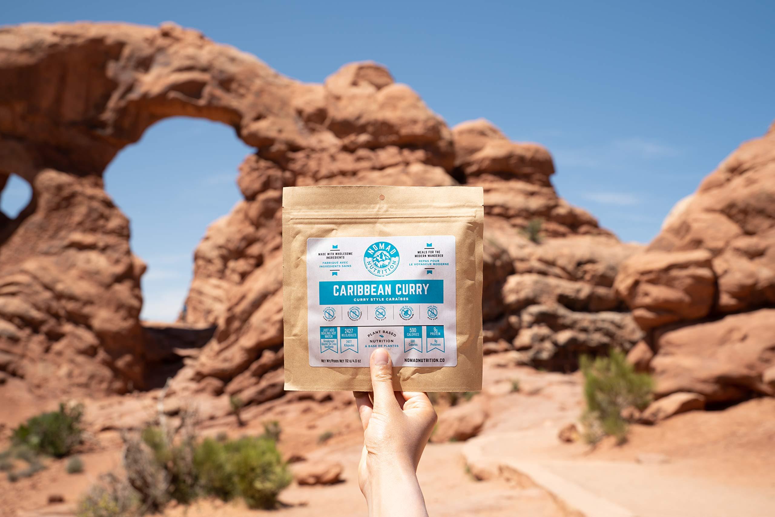 NOMAD NUTRITION Nomad Nutrition Caribbean Curry | Instant Freeze Dried Backpacking & Camping Food | Plant-Based, Non-GMO Hiking Meals with High-Energy, Vegan, Gluten-Free | 112g - 1 Pack