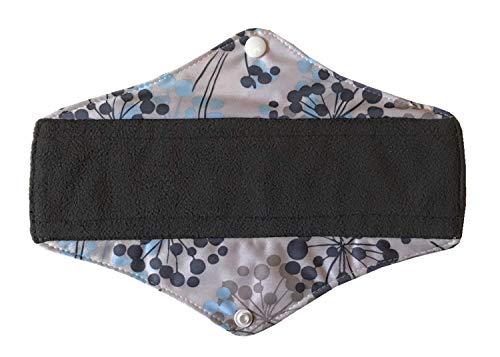 MUMBABY 5 Pieces Charcoal Bamboo Mama Cloth/ Menstrual Pads/ Reusable Sanitary Pads (Silver, Regular (10 inch))