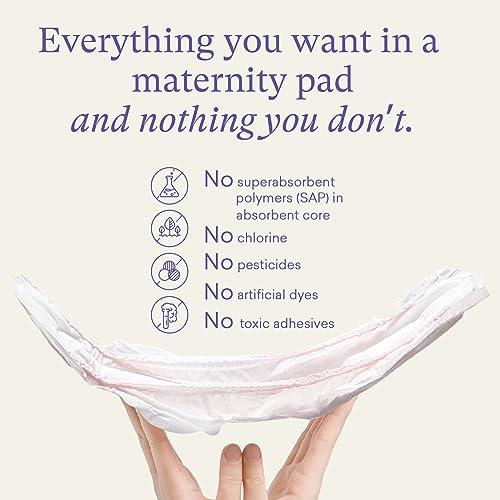 PurComfy PurComfy Premium Postpartum Pads with Wings Extra Long Maternity Pads Large Maximum Absorbency Post-partum Incontinence Pads Ultra Soft Heavy Flow Secure Leak Protection After Birth Pads, 24 Count