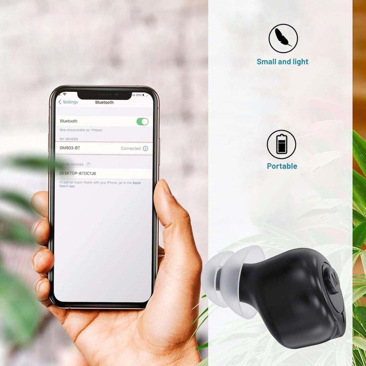 MEDca Rechargeable Hearing Aids with Bluetooth for Seniors and Adults - Digital Personal Sound Hearing Amplifiers Pair w/Charging HD LCD Carrying Case, Active Noise Cancelling, No-Programming, Easy to Use