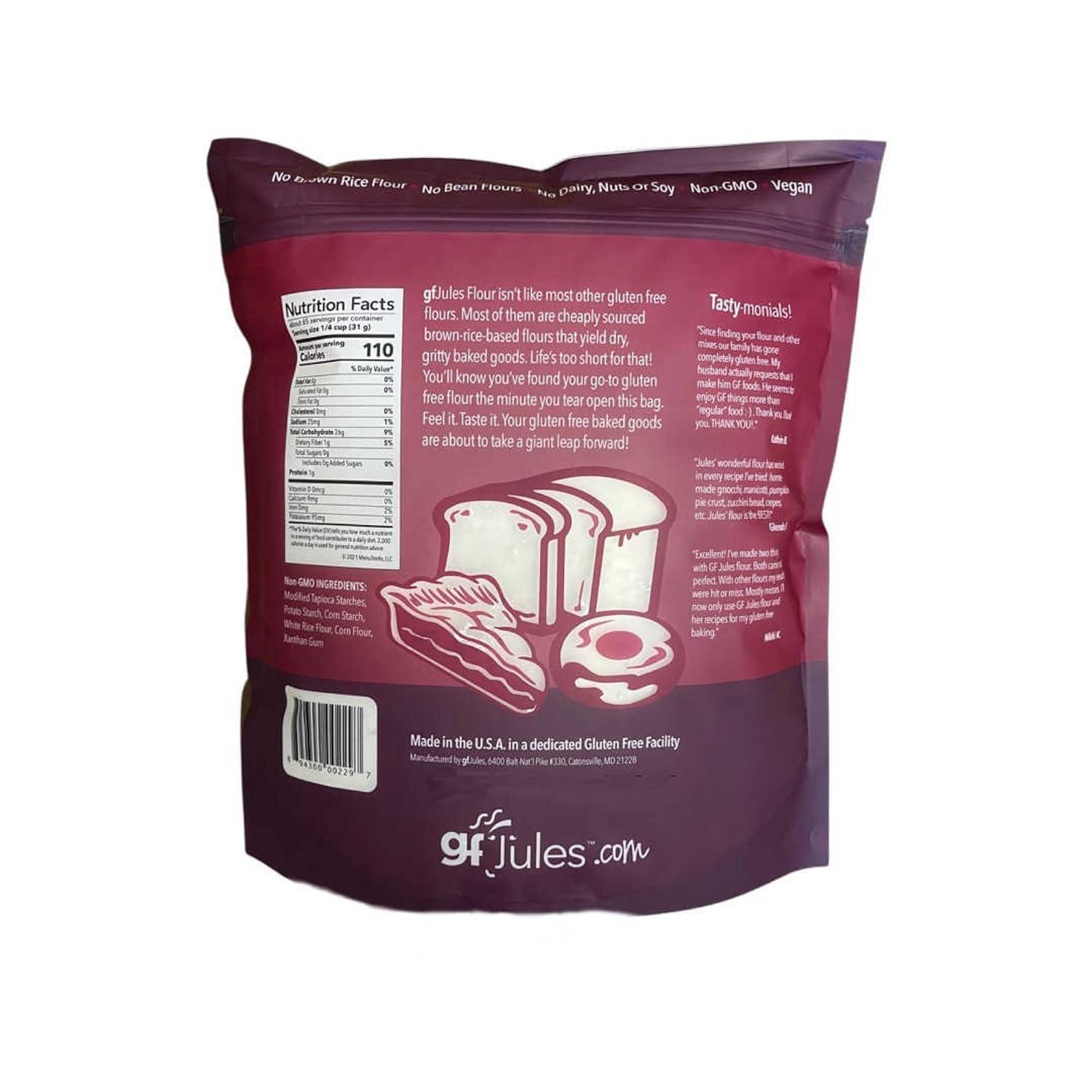 gfJules gfJules Certified Gluten Free All Purpose Flour | No Grit | Great Cup for Cup Baking Alternative to Regular Flour, Voted #1 by Gluten Free & Celiac Consumers, 4.5LB Pouch Pack of 6