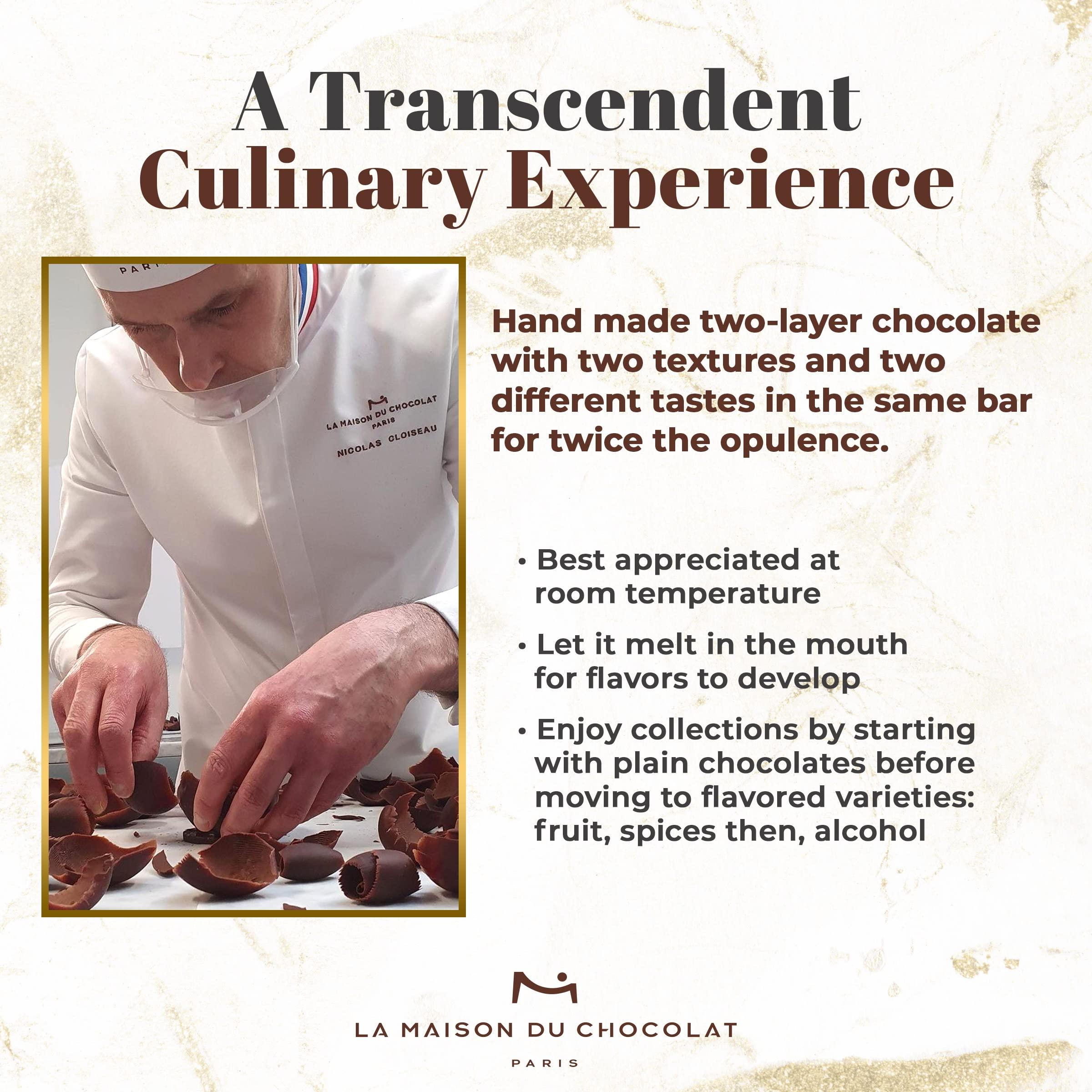 LA MAISON DU CHOCOLAT La Maison Du Chocolat Premium Dark, White, and Milk Chocolate Bars Gift Box - 36pcs Gourmet French Chocolate Squares