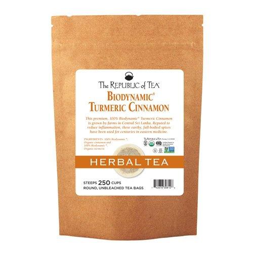 The Republic of Tea The Republic Of Tea Biodynamic Turmeric Cinnamon Herbal Tea, 250 Tea Bags, Premium 100% Biodynamic Blend