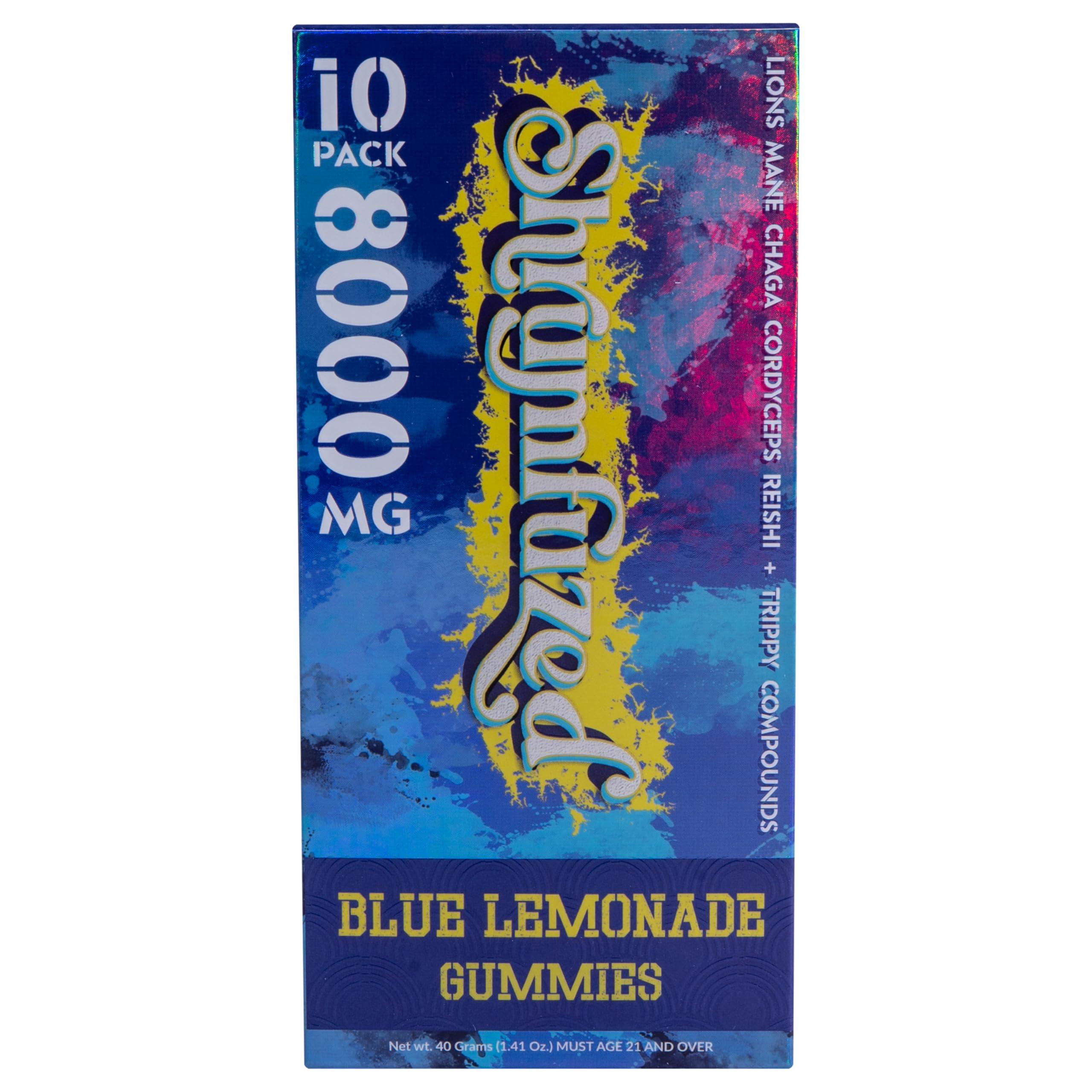 Shrumfuzed Shrumfuzed - Proprietary Nootropic Gummy 8000mg - Lion\'s Mane, Reishi, Chaga, and Cordycep Nootropic Tripee Mushroom Blend (10, Blue Lemonade)