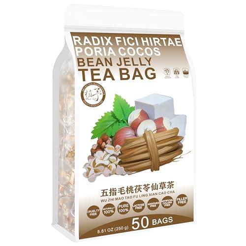 Plant Gift 100% Pure Natural Herbal Tea, Radix Fici Hirtae Poria cocos Bean Jelly Tea Bag, 250g/8.81oz (5g*50bags) Tartary buckwheat, Coix seed, Poria cocos, Caffeine Free, No Additives, Non-GMO