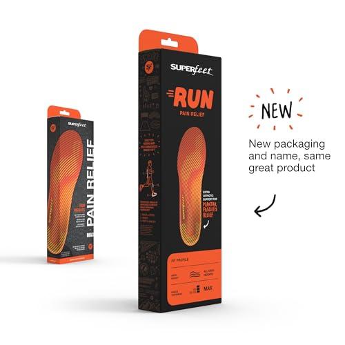 Superfeet Superfeet Run Pain Relief Insoles - Trim-to-Fit Foam & Carbon Fiber Shoe Inserts - High Arch Support for Plantar Fasciitis - Professional Grade