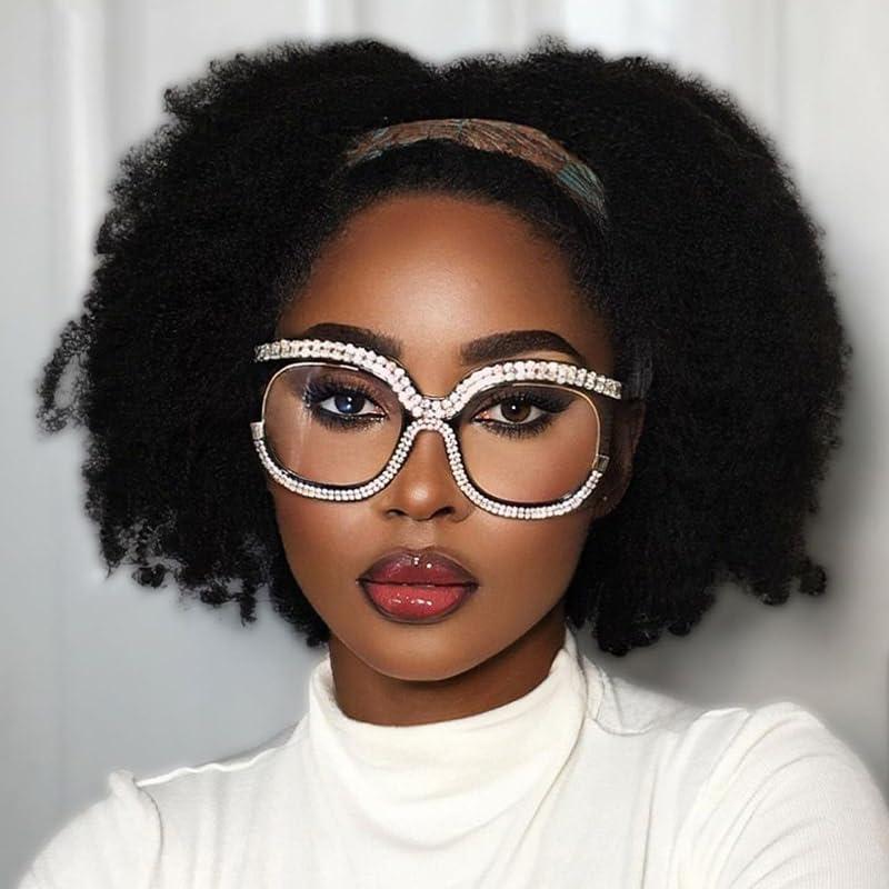 VOOGLAM VOOGLAM Oversize Square Glasses for Women Mancha Clear Rhinestone GOX095217-01