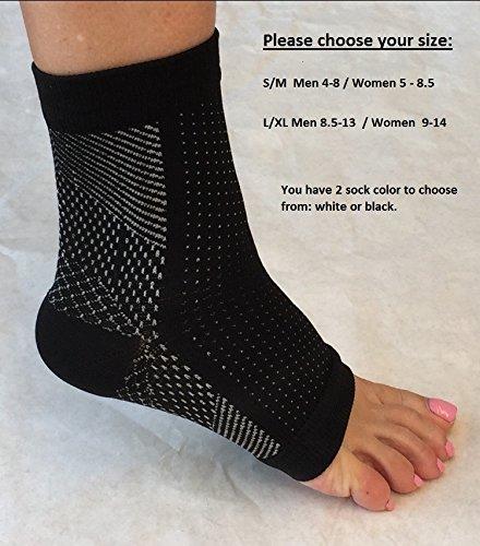 Patri Products, LLC BunionToe Stretcher/Separator/Corrector(2 Pieces) & Compression Foot Sock (1 Pair) for bunions, hammertoes, Deformed Painful Toes, for Men and Women, Pain Free Treatment Relief (Black, L/XL)
