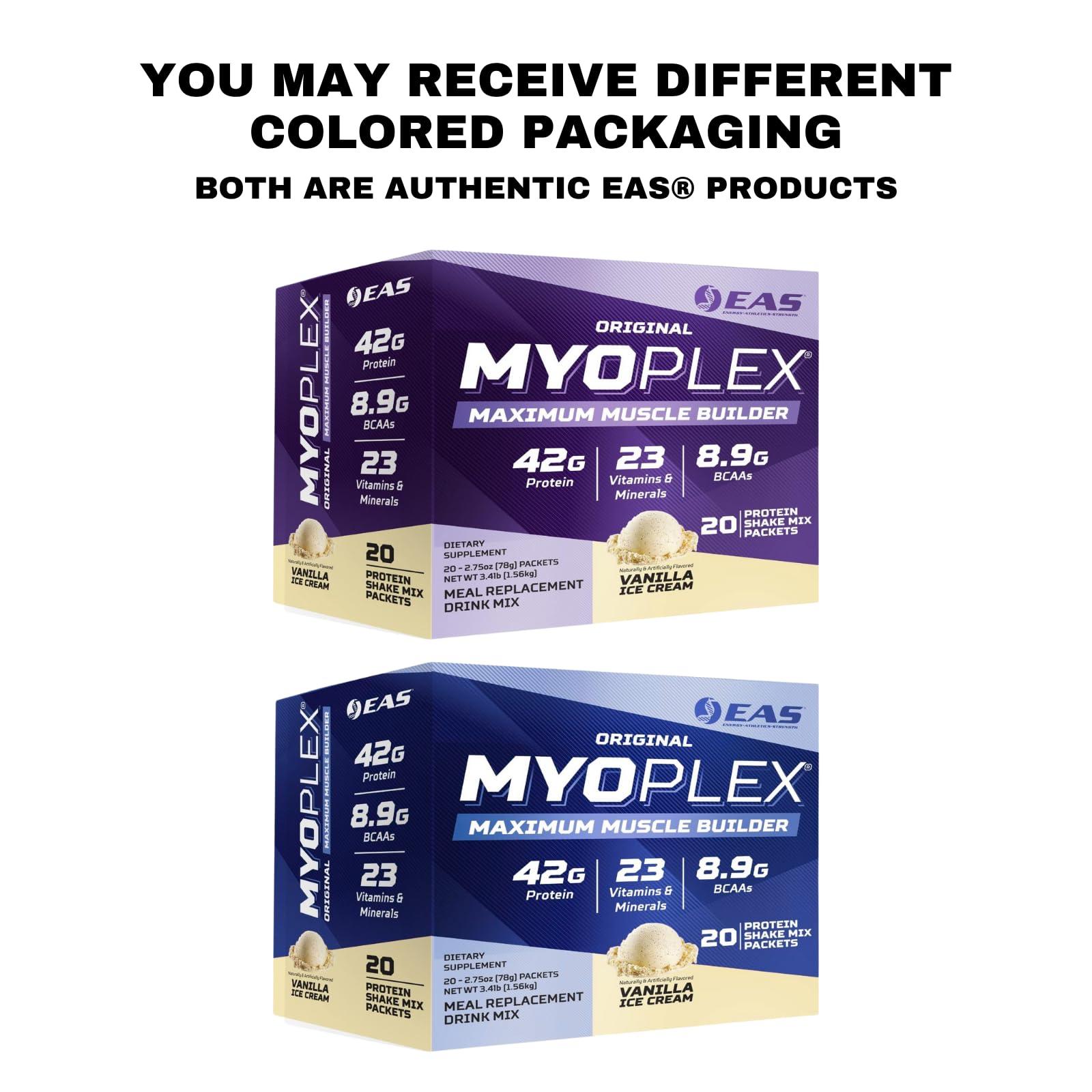 Experimental and Applied Sciences EAS Experimental & Applied Sciences Original Myoplex Maximum Muscle Builder | Meal Replacement Protein Drink Mix | Quality Protein Blend | 42g Protein | 20 Individual Packets (Cinnamon Cereal Crunch)