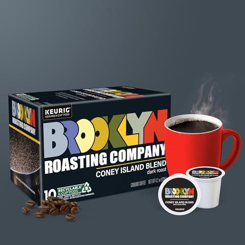 Brooklyn Roasting Company Brooklyn Roasting Company Coney Island Blend, Single Serve Keurig K-Cup Pods, Dark Roast Coffee, 10-Count Box
