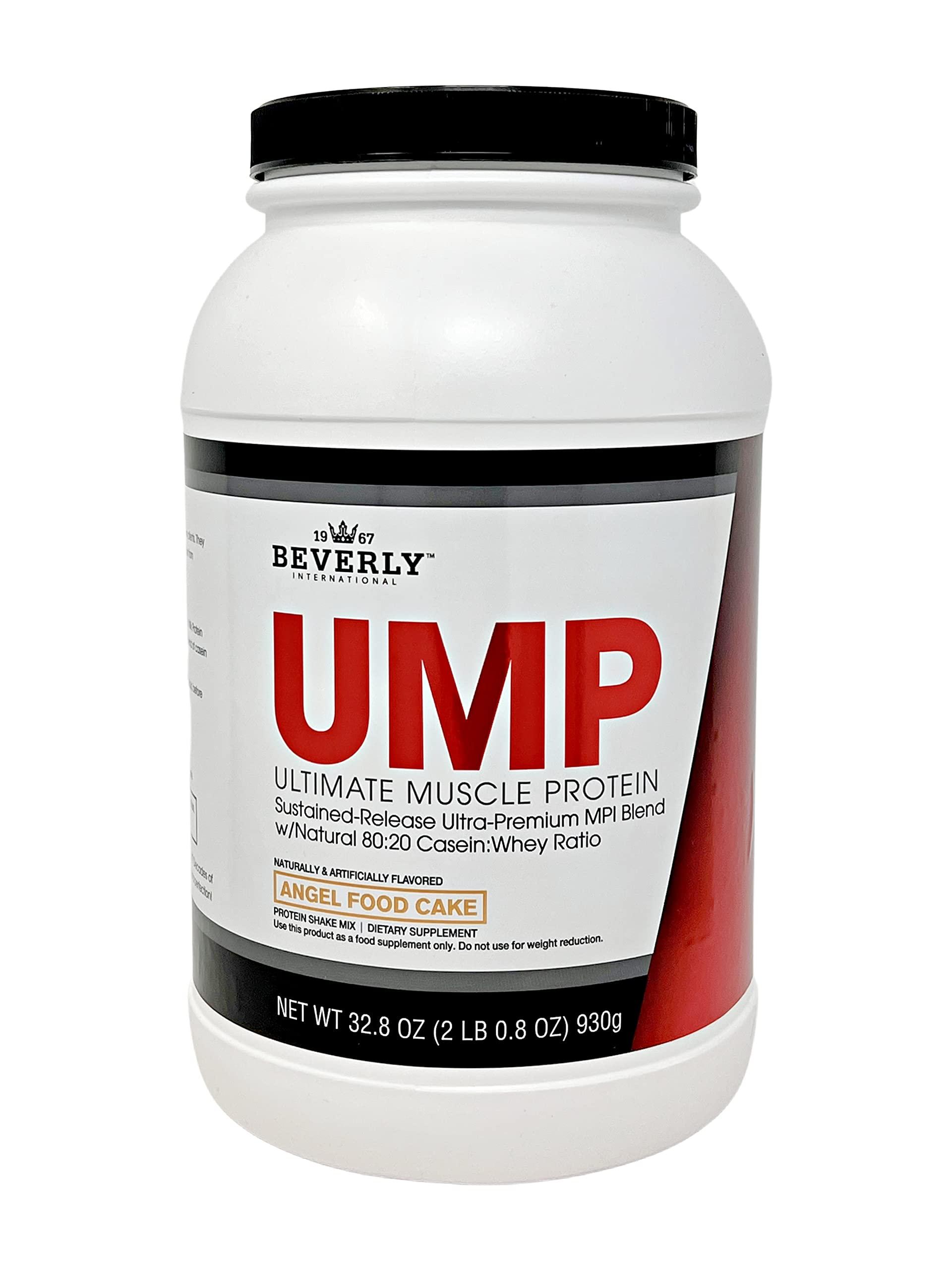 Beverly International Beverly International UMP Protein Powder, Angel Food Cake. Unique Whey-Casein Ratio Builds Lean Muscle. Easy to Digest. No Bloat. (32.8 oz) 2lb .8 oz