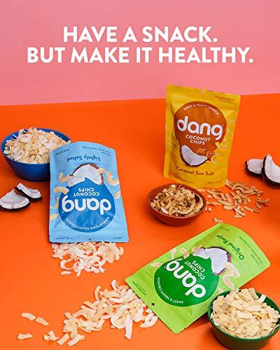 DANG Dang Toasted Coconut Chips | Caramel Sea Salt | 12 Pack | Vegan, Gluten Free, Non GMO, Healthy Snacks Made with Whole Foods | 3.17 Oz Resealable Bags