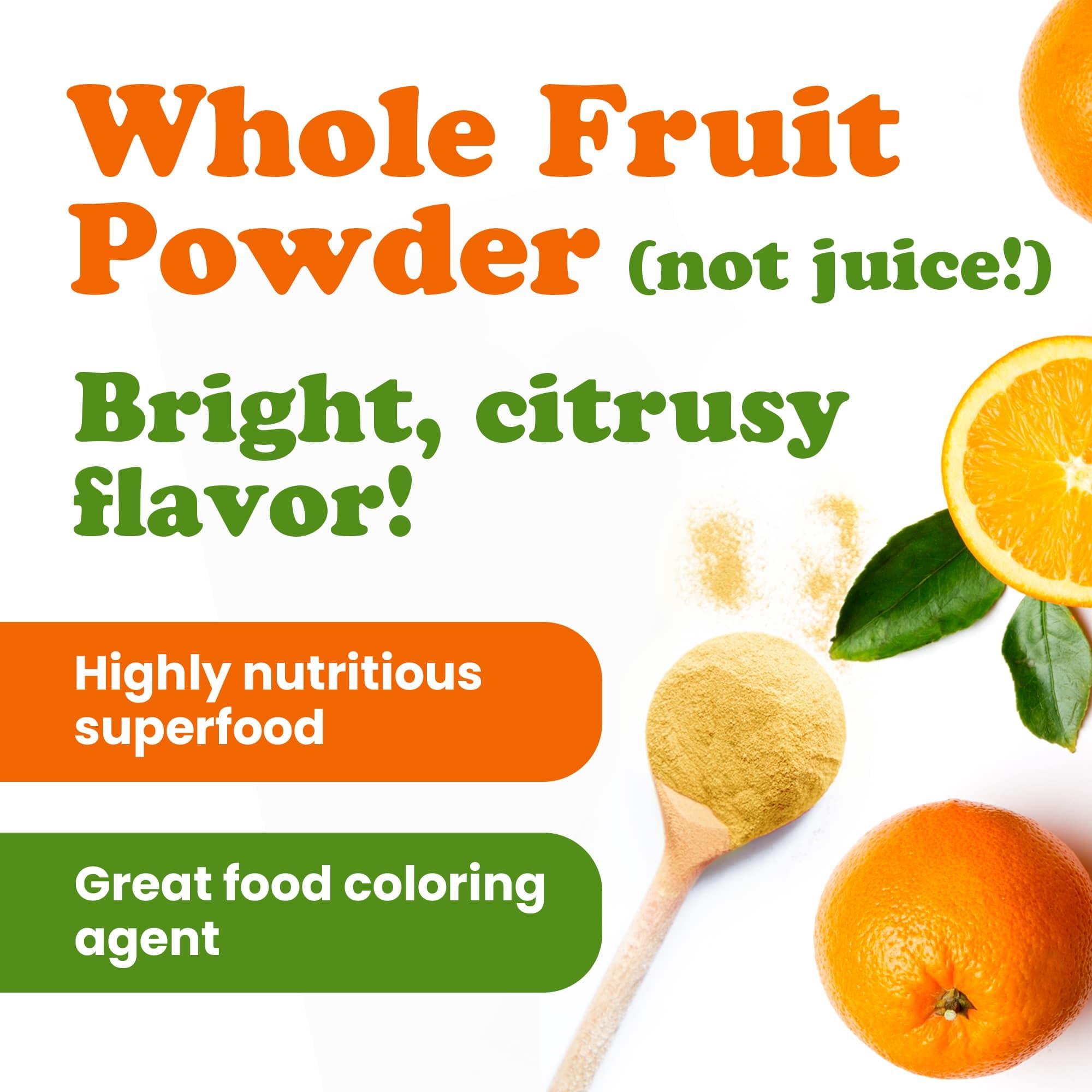 Food to Live Food to Live Organic Orange Powder, 5 Pounds Non-GMO, Made from Raw Dried Citrus Fruit, Unsulfured, Vegan, Bulk, Great for Baking, Juices, Smoothies, Contains Maltodextrin, No Sulphites