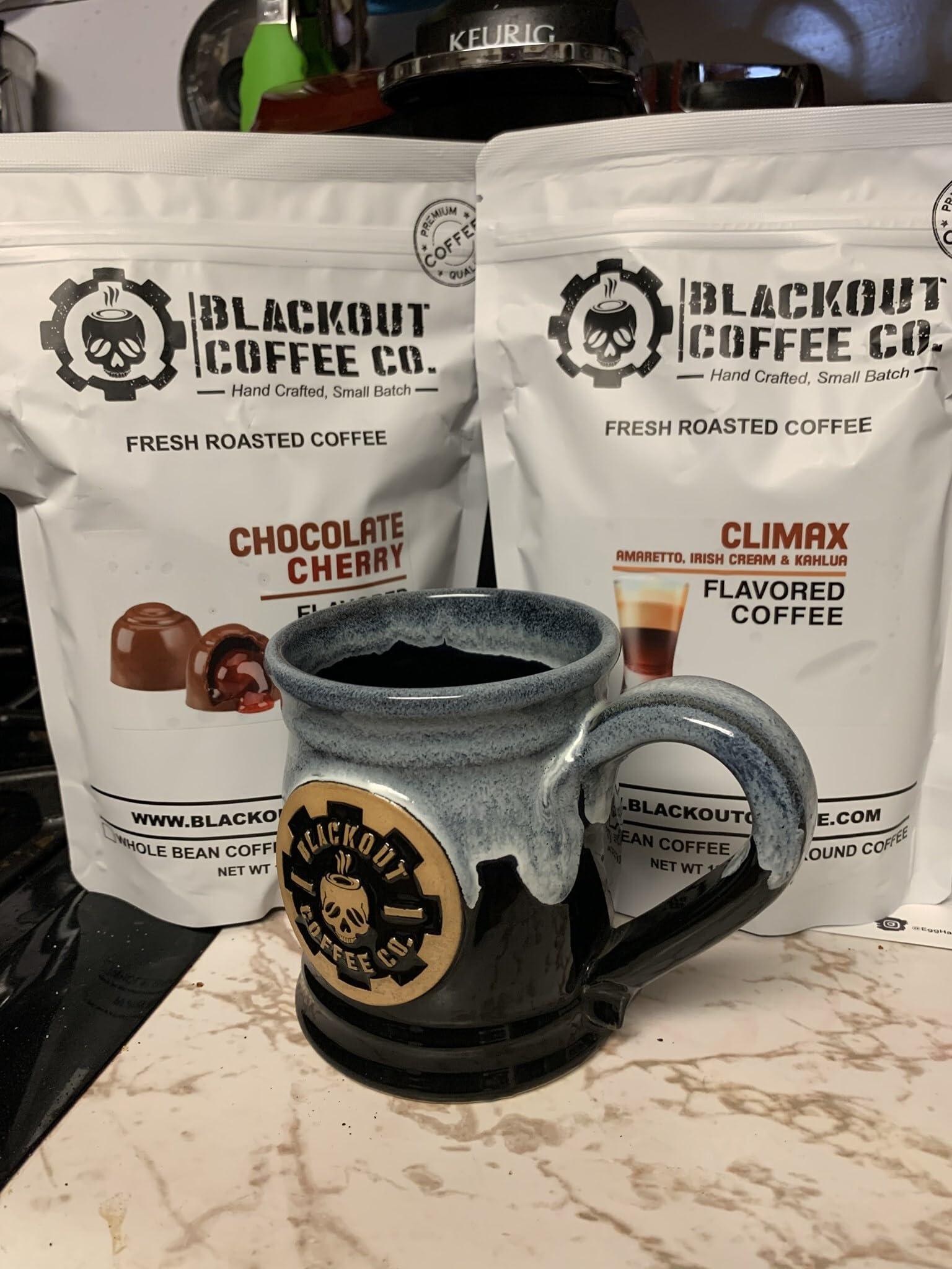 Blackout Coffee Co. Blackout Coffee Climax Amaretto, Irish Cream & Kahlua Flavored Ground Coffee, Medium Roast - Ground Coffee, Fresh Roasted In the USA,12 oz Pouch