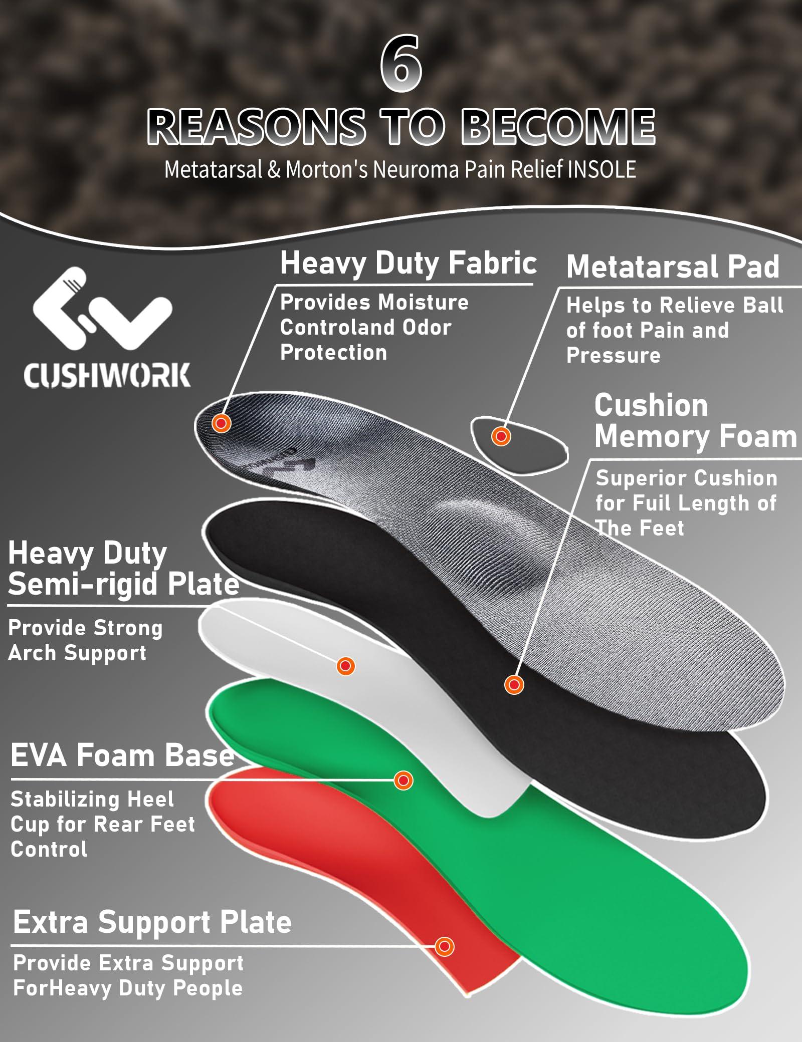 Cushwork Cushwork Morton\'s Neuroma Shoe Inserts for Metatarsalgia,Ball of Foot Pain,Plantar Fasciitis,Metatarsal Pain Relief Orthotic Insoles,Arch Support Shoe Insoles for Man Women-D