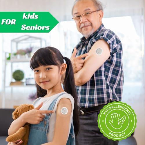 MJDK Adhesive Patches Pre-Cut for Dexcom G7, 40 Pack Waterproof Over Patches for Kids and Seniors 10 Days Long Stay CGM Tape