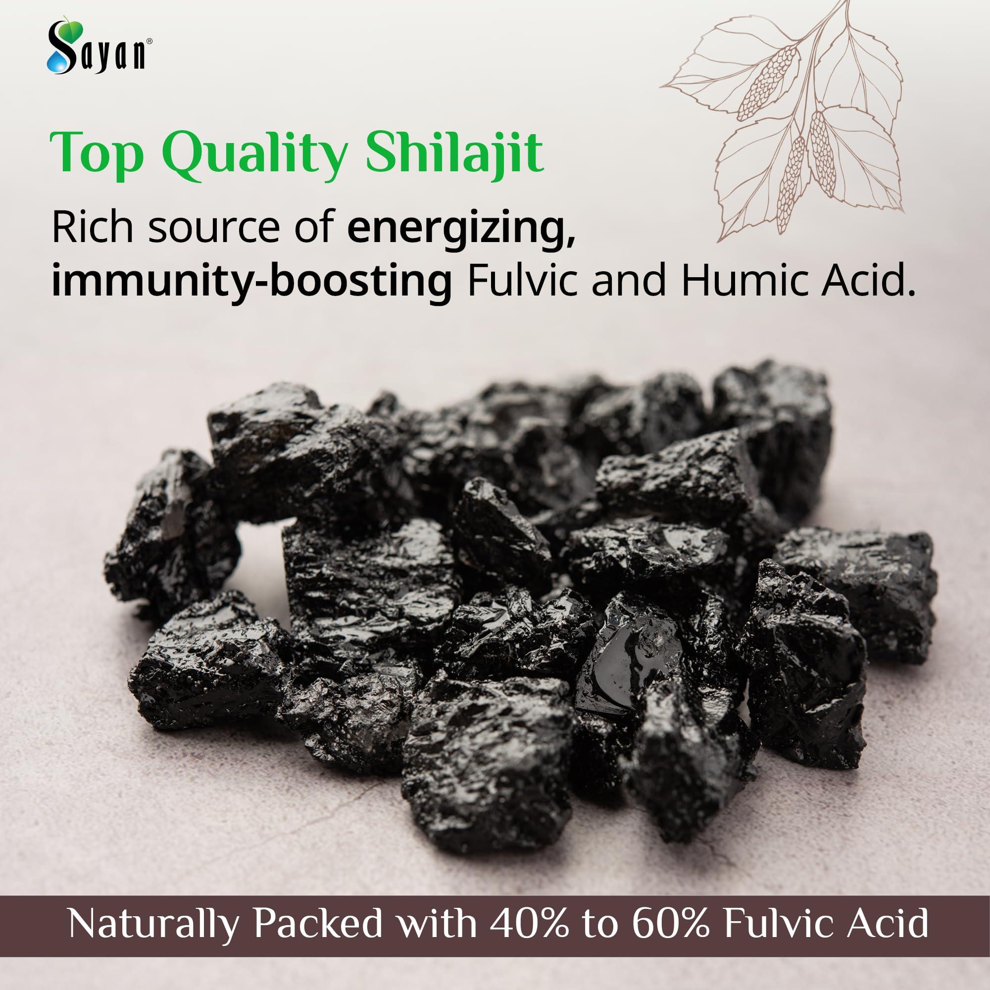 Sayan Sayan Pure Authentic Altai Shilajit Resin - 30 Grams, 4 Month Supply - High Efficacy Organic Fulvic Acid Supplement for Women and Men to Support Immune System, Energy, & Detox - Vegan, Non-GMO