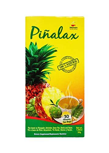 PIALAX PINALAX Pineapple Pia 100% Natural Blend Detox-Tea promotes digestion | Artichoke, Green Tea, Stevia, Yacon, Senna, Horsetail, and Fennel | 30 Tea Bags
