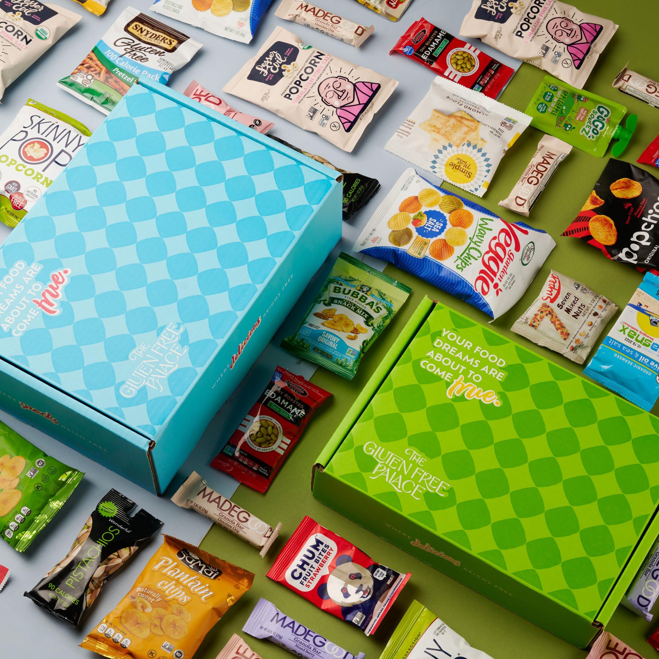 GLUTEN FREE PALACE Gluten Free Palace Snacks Gift Basket Gluten Free, Dairy Free & Vegan Snack Box for Adults - Healthy Valentines Day Gift Basket (40 Count)