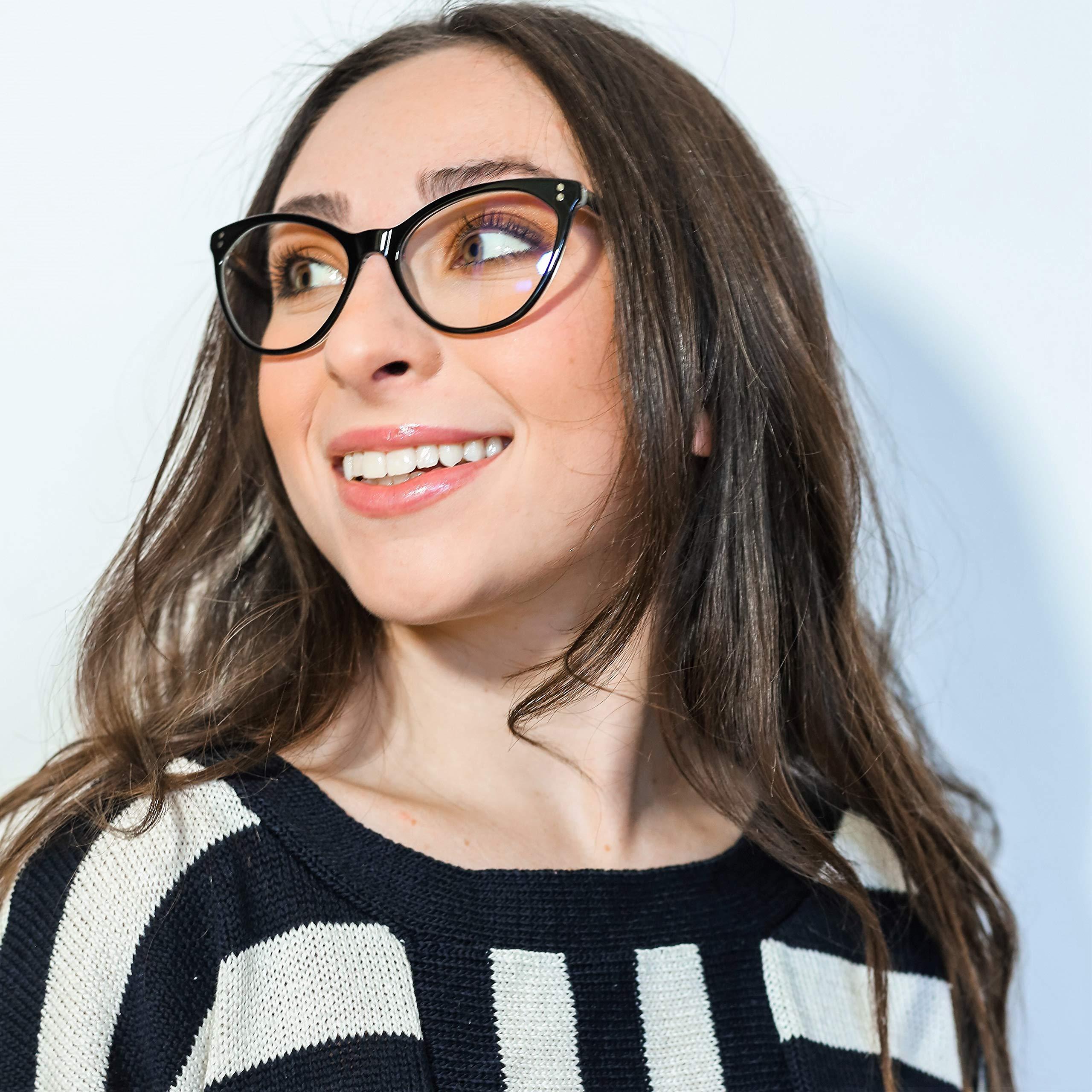 ZOOMe ZOOMe Blue Light Blocking Glasses - Remi - Cateye Anti Eye Strain, Sleep Better, Computer Gaming Glasses for Women (Black/Clear)
