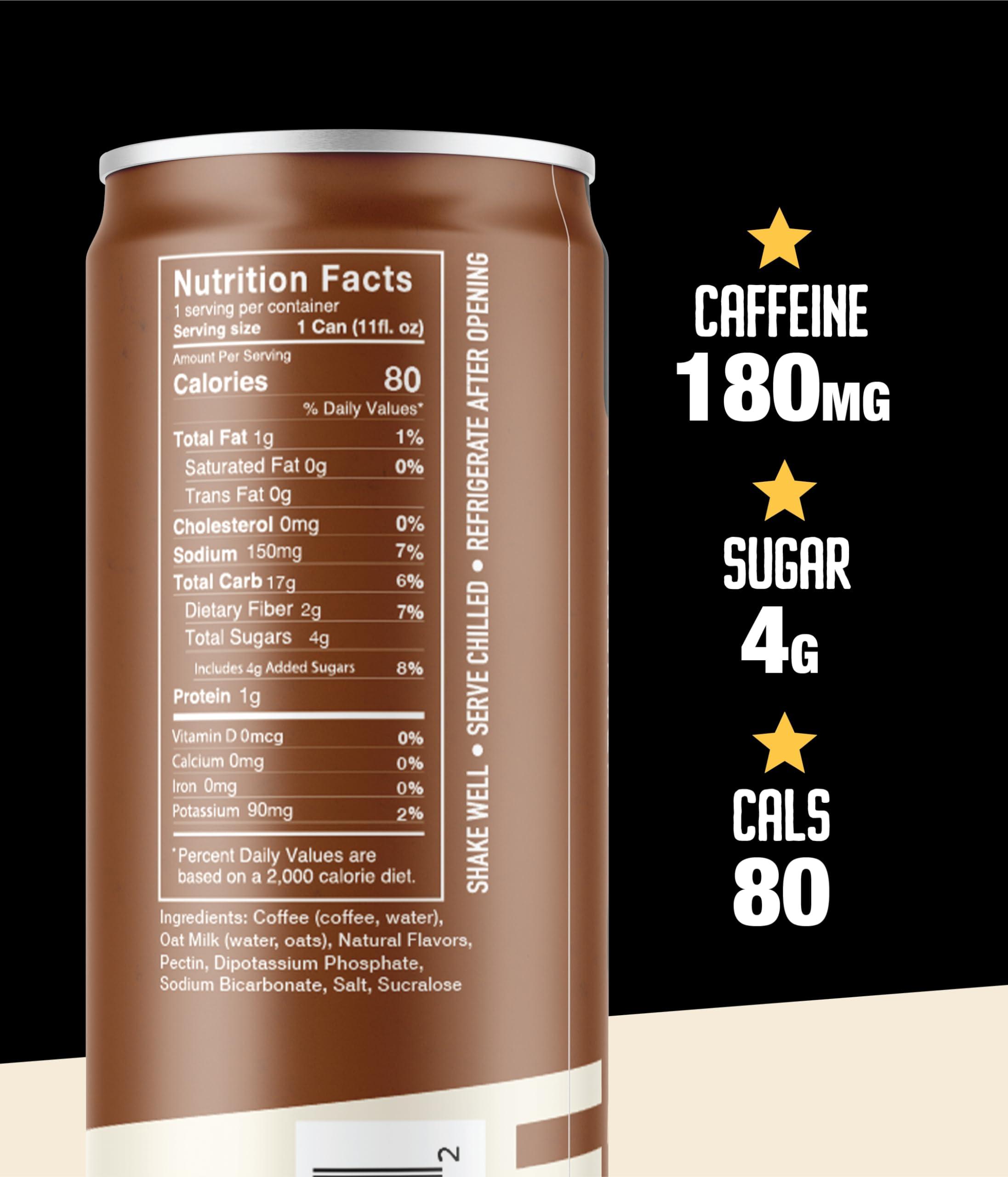 Loco Life Brew Loco Coffee Mocha Oat Milk Latte Cold Brew Coffee [Mocha] 11 Ounce Can, 12 Count | Medium Roast, 180mg Caffeine | Gluten Free and Dairy Free | Low Sugar, Low Calorie Iced Coffee