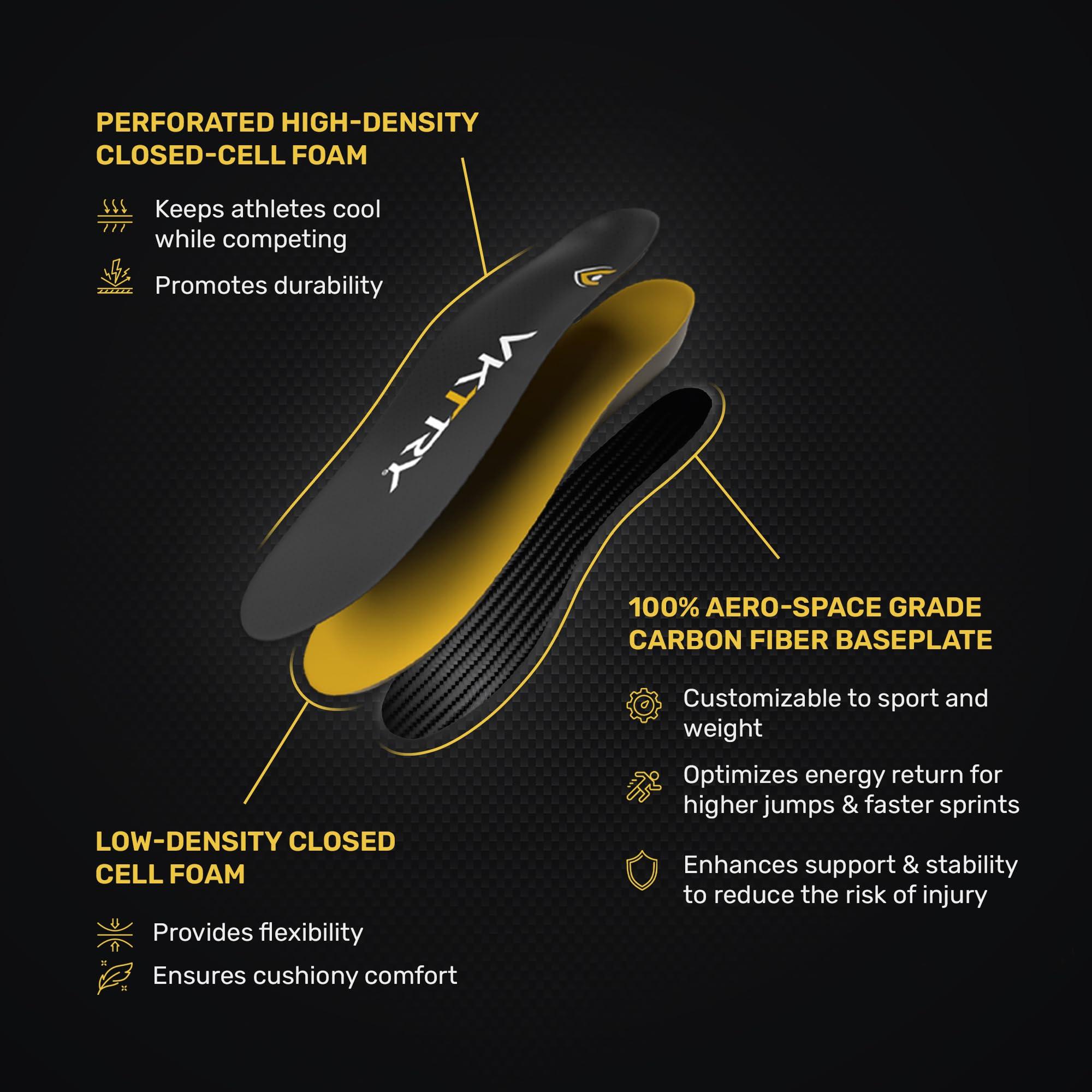 VKTRY VKTRY Gold Performance InsolesCustomized Carbon Fiber Inserts, Cleated ShoesFootball, Baseball, Softball, Lacrosse, Golf & MoreRun Faster, Jump Higher, Recover Quicker, Protect Against Injury