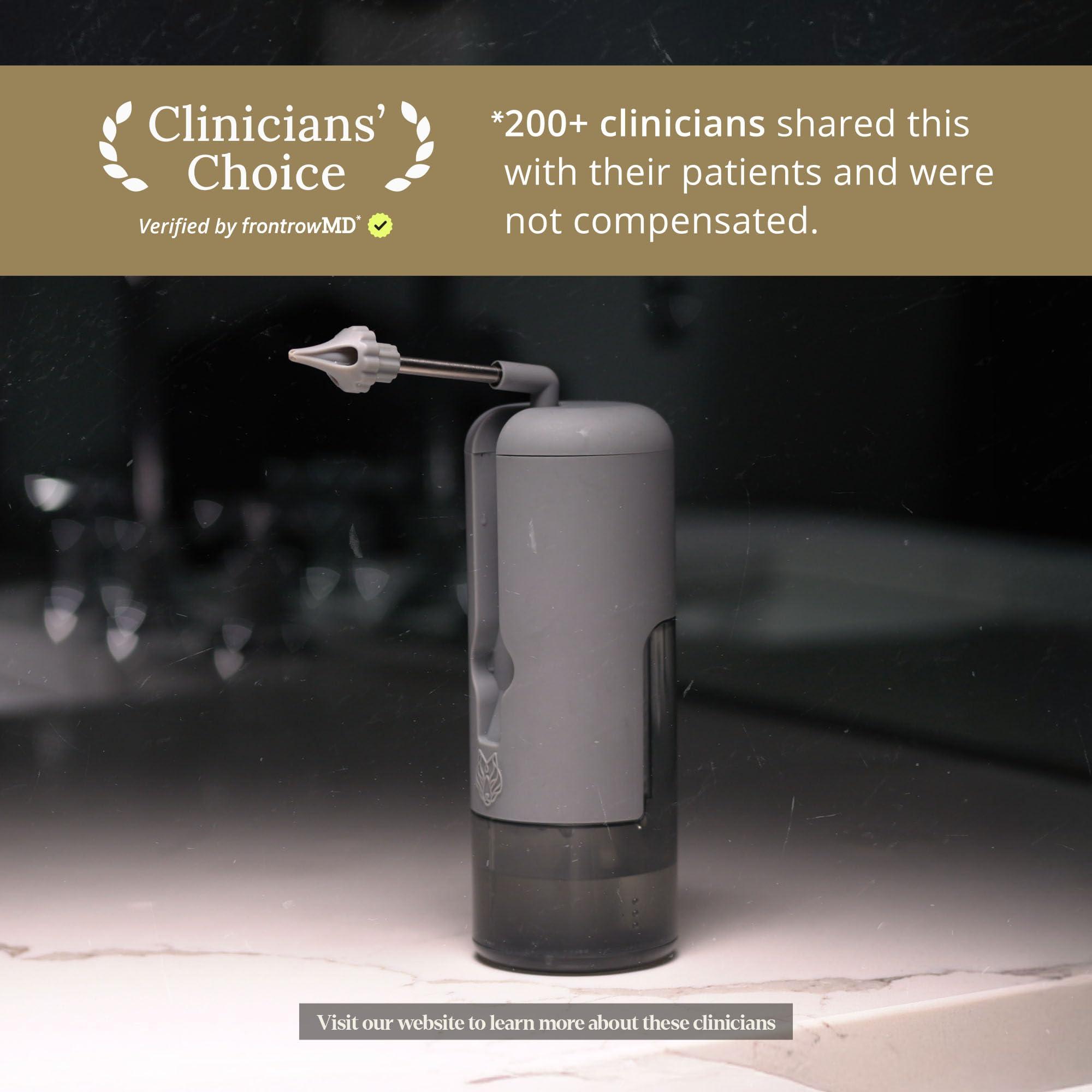 Black Wolf Wush Pro by Black Wolf - The Original Deluxe Water Powered Ear Cleaner with 6 Reusable Replacement Tips by Black Wolf - Safe & Effective for Ear Wax Buildup - Electric Ear Wax Removal Kit (Grey)