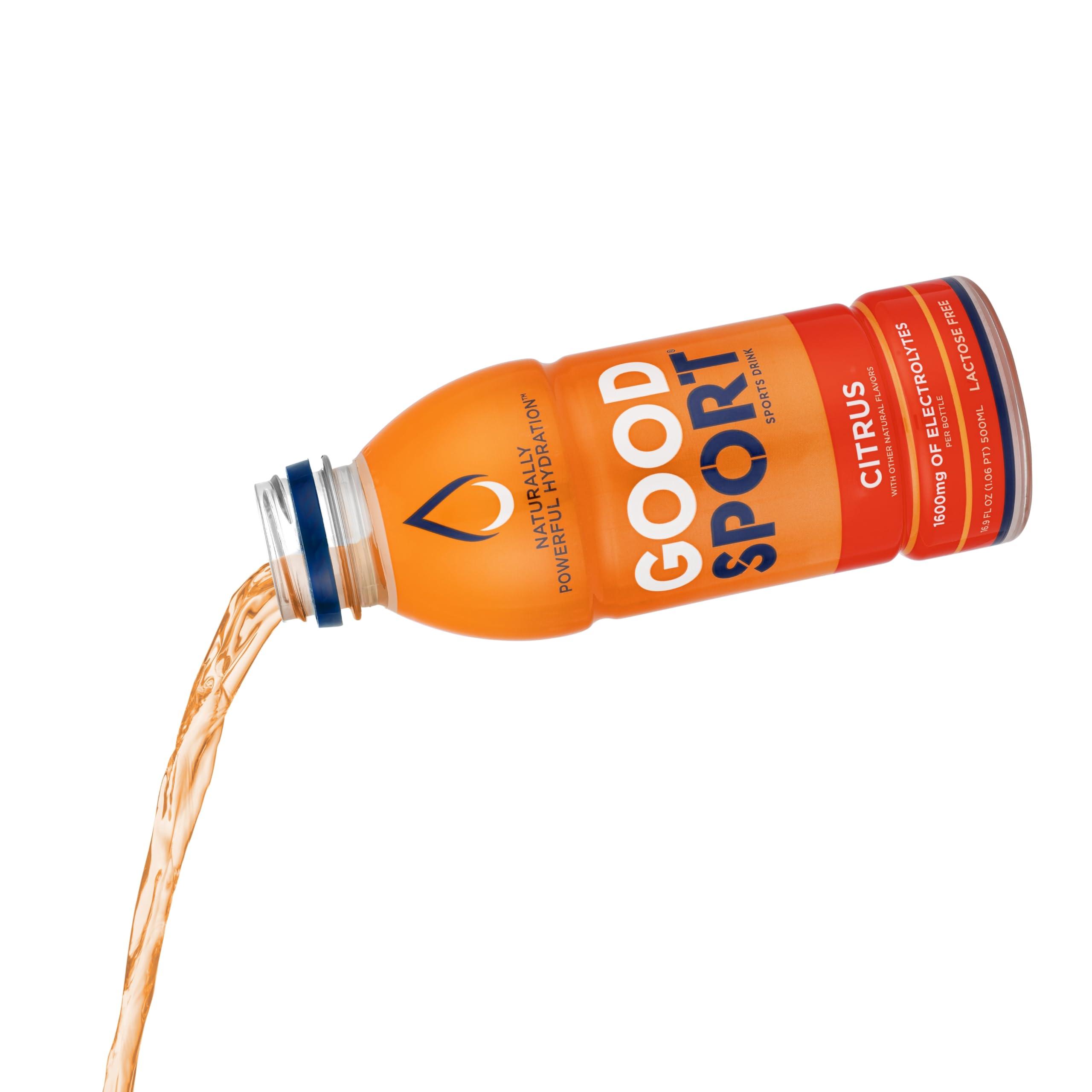GoodSport GoodSport Electrolyte Sports Drink, Rapid & Long-lasting Hydration, 16.9. oz (12 Count) Citrus