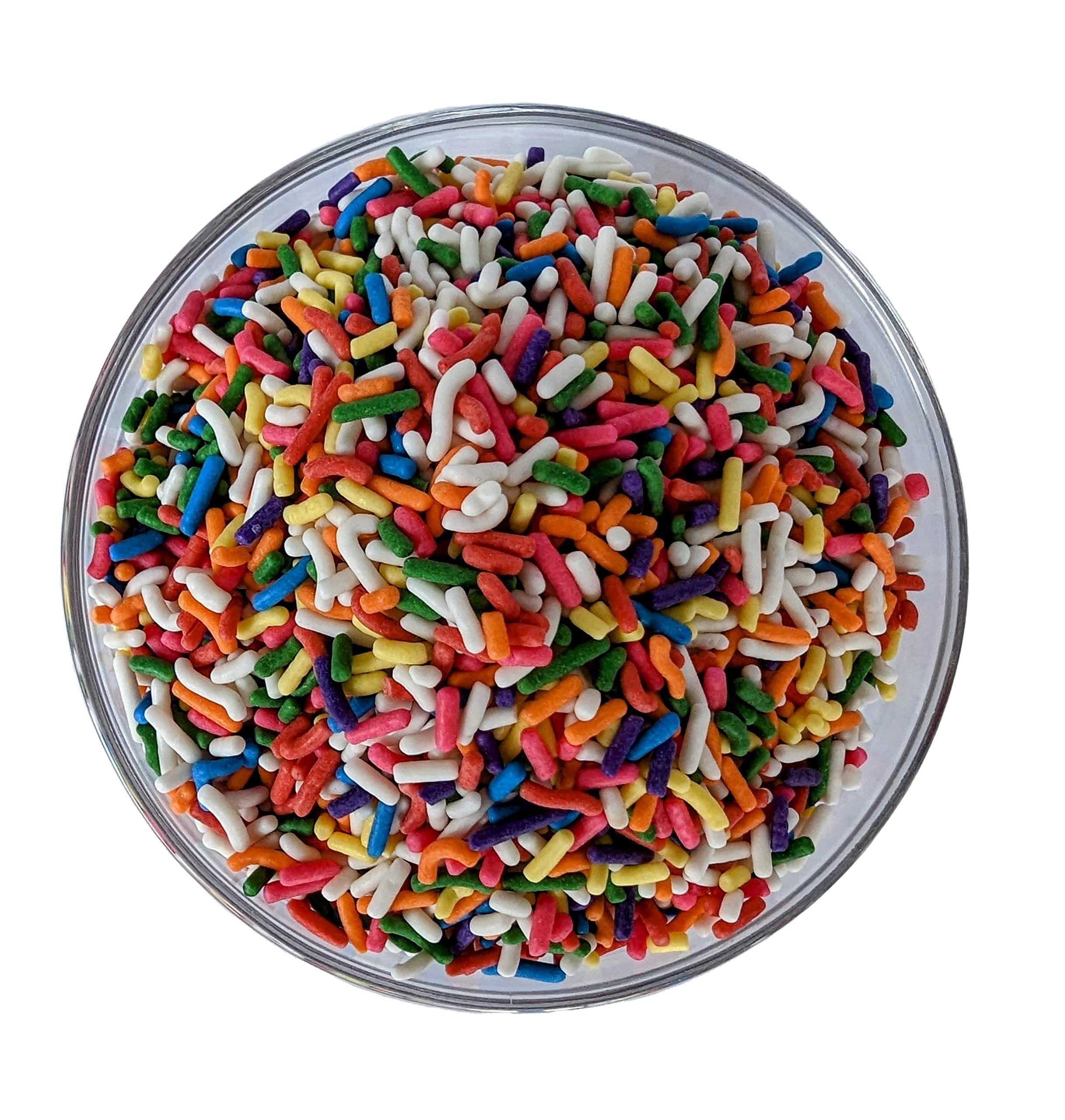 Medley Hills Farm Rainbow sprinkles by Medley Hills farm in Reusable Container 2.2 Lbs. - Great bulk rainbow sprinkles for cake decorating,cookie decorating - brownies and ice cream toppings