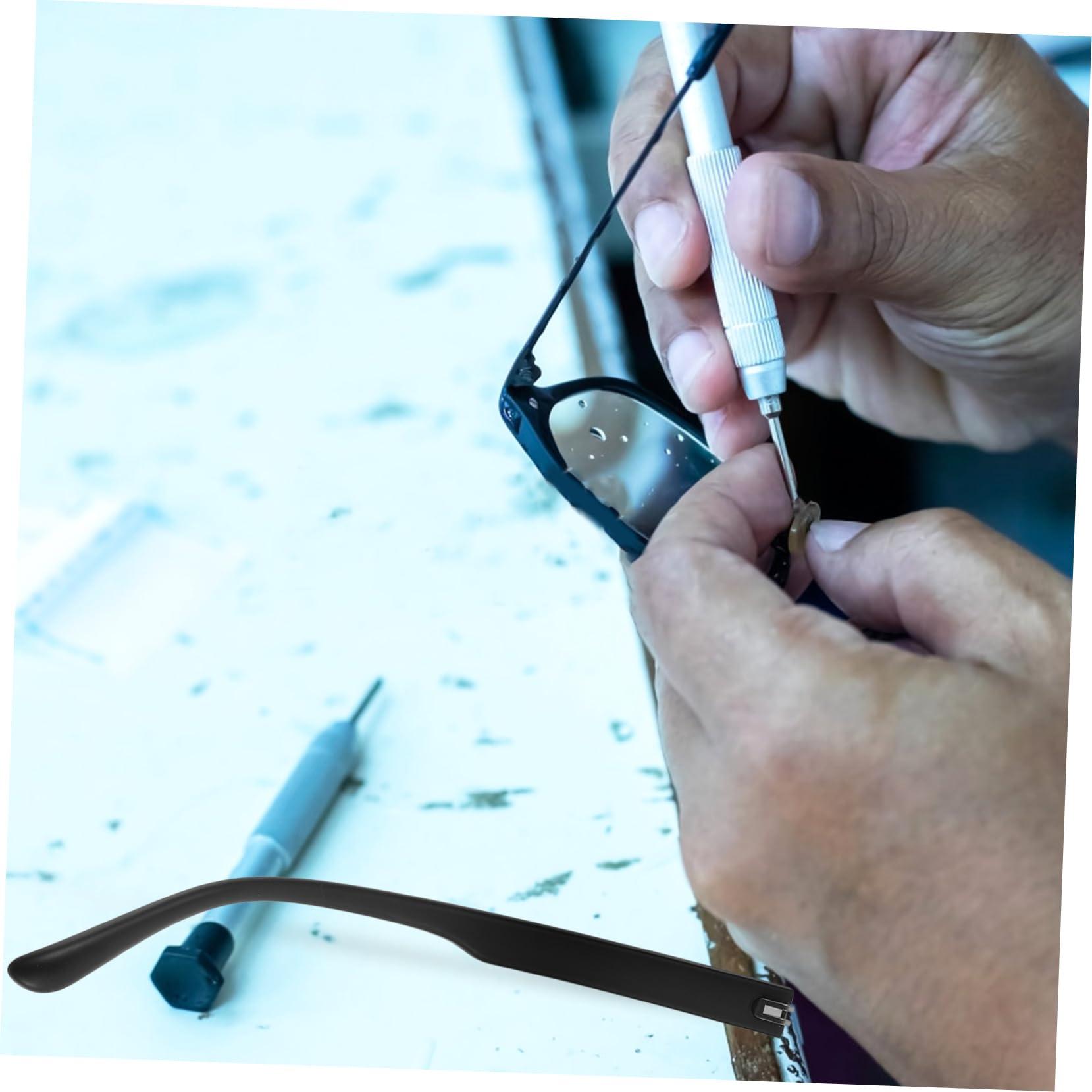 SEWOART SEWOART 1 Pair Glasses Accessories Replacement Glasses Holder Glasses Leg Sunglasses Man Screwdriver Glasses Temple Covers Chain Glasses Cleaning Cloth Car Watch Repair Kit Arm Black Metal