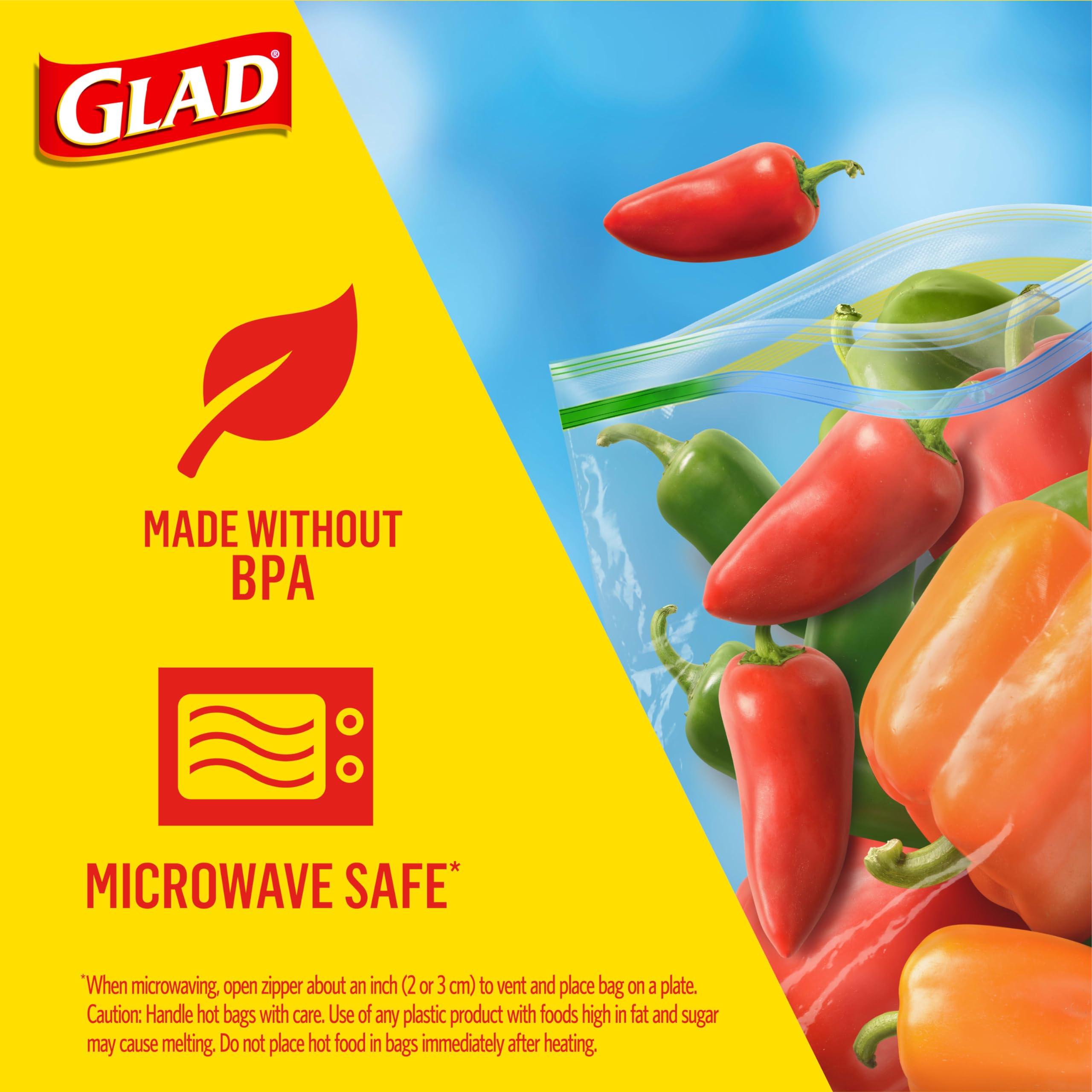 Glad Glad Zipper Food Storage Plastic Bags, Snack, 50 Count (Packaging May Vary)