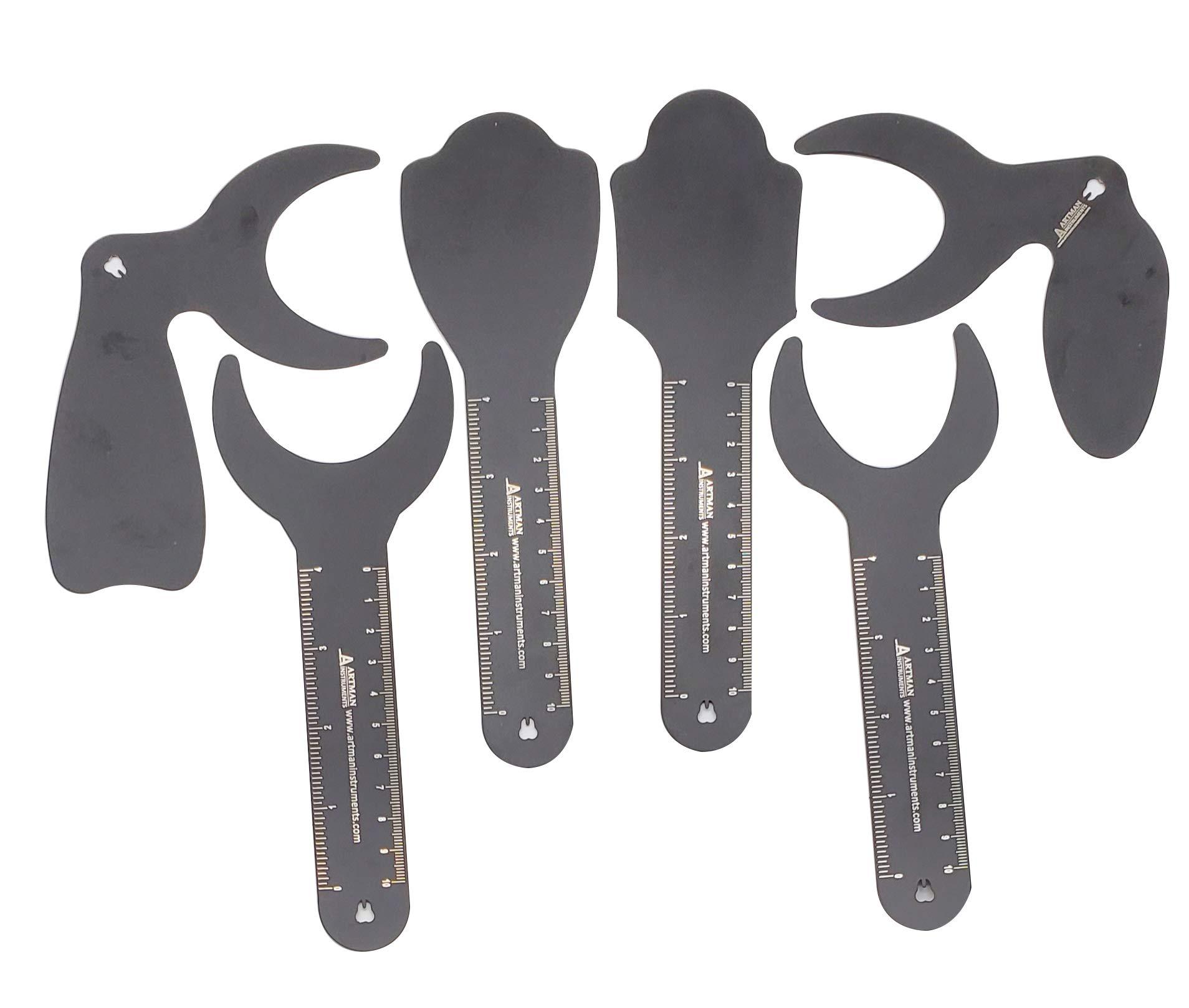 Artman Instruments Photographic Black Contraster 6 pcs in Cassette Autoclavable Dental Orthodontic Oral Cheek retractors Photographic Black Background Backdrop ARTMAN Brand